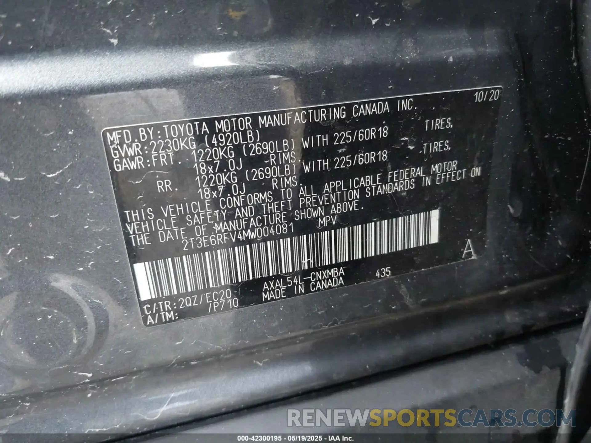 9 Photograph of a damaged car 2T3E6RFV4MW004081 TOYOTA RAV4 HYBRID 2021