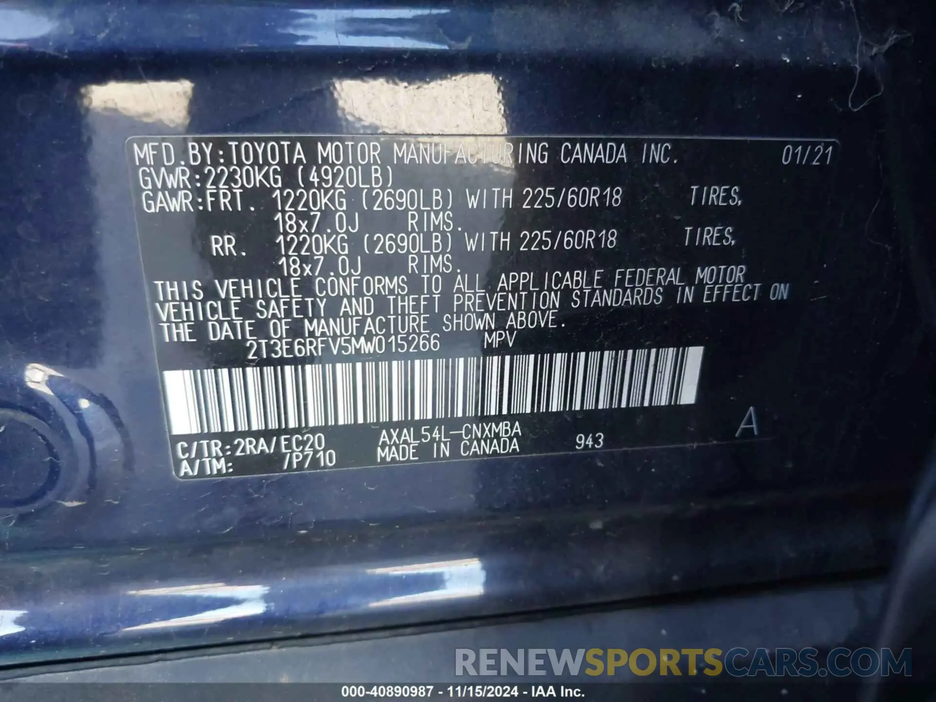 9 Photograph of a damaged car 2T3E6RFV5MW015266 TOYOTA RAV4 HYBRID 2021