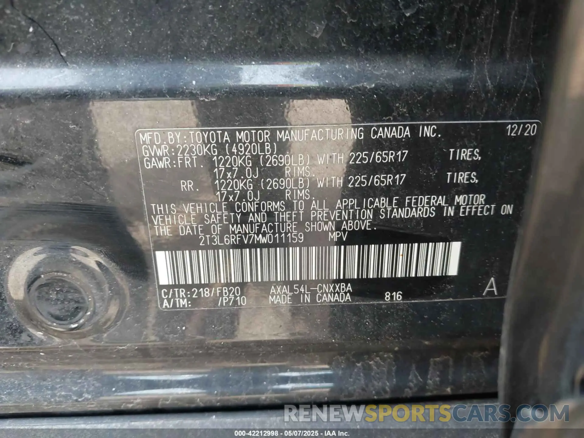 9 Photograph of a damaged car 2T3L6RFV7MW011159 TOYOTA RAV4 HYBRID 2021