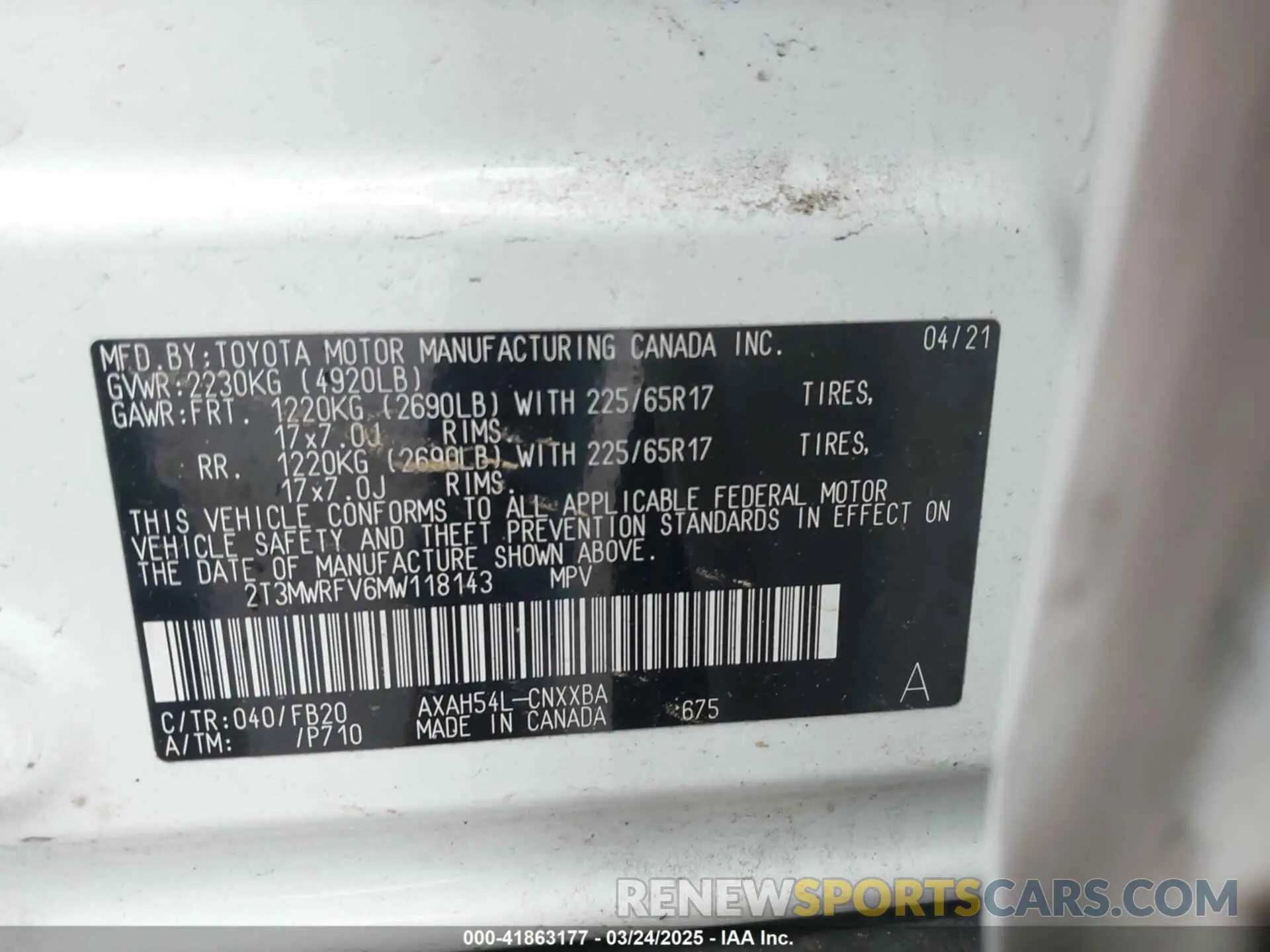 9 Photograph of a damaged car 2T3MWRFV6MW118143 TOYOTA RAV4 HYBRID 2021