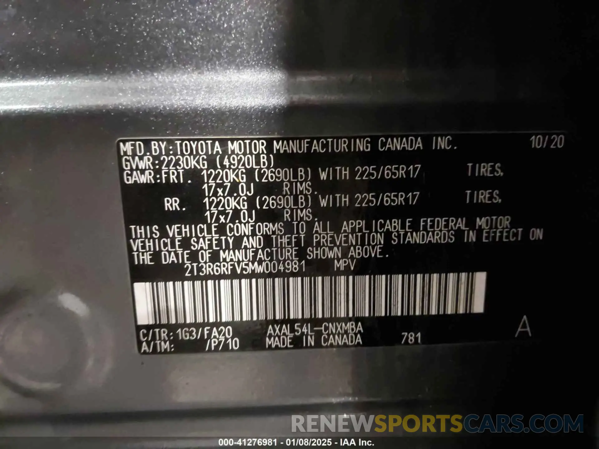 9 Photograph of a damaged car 2T3R6RFV5MW004981 TOYOTA RAV4 HYBRID 2021