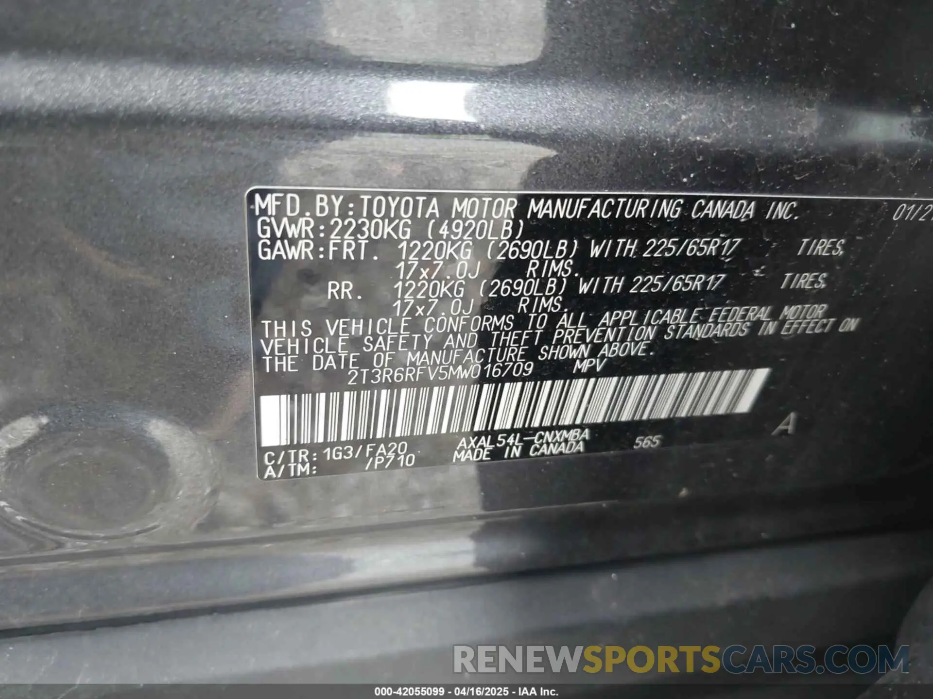 9 Photograph of a damaged car 2T3R6RFV5MW016709 TOYOTA RAV4 HYBRID 2021