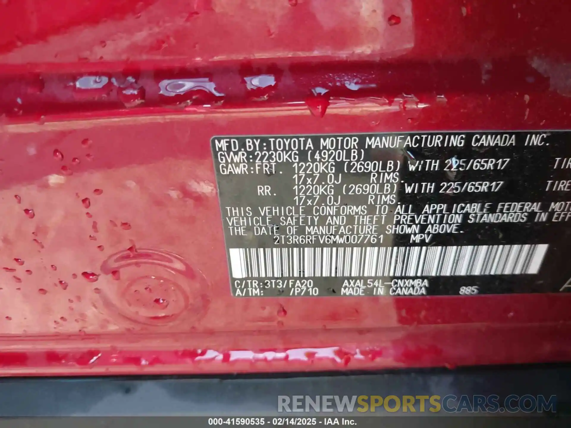 9 Photograph of a damaged car 2T3R6RFV6MW007761 TOYOTA RAV4 HYBRID 2021