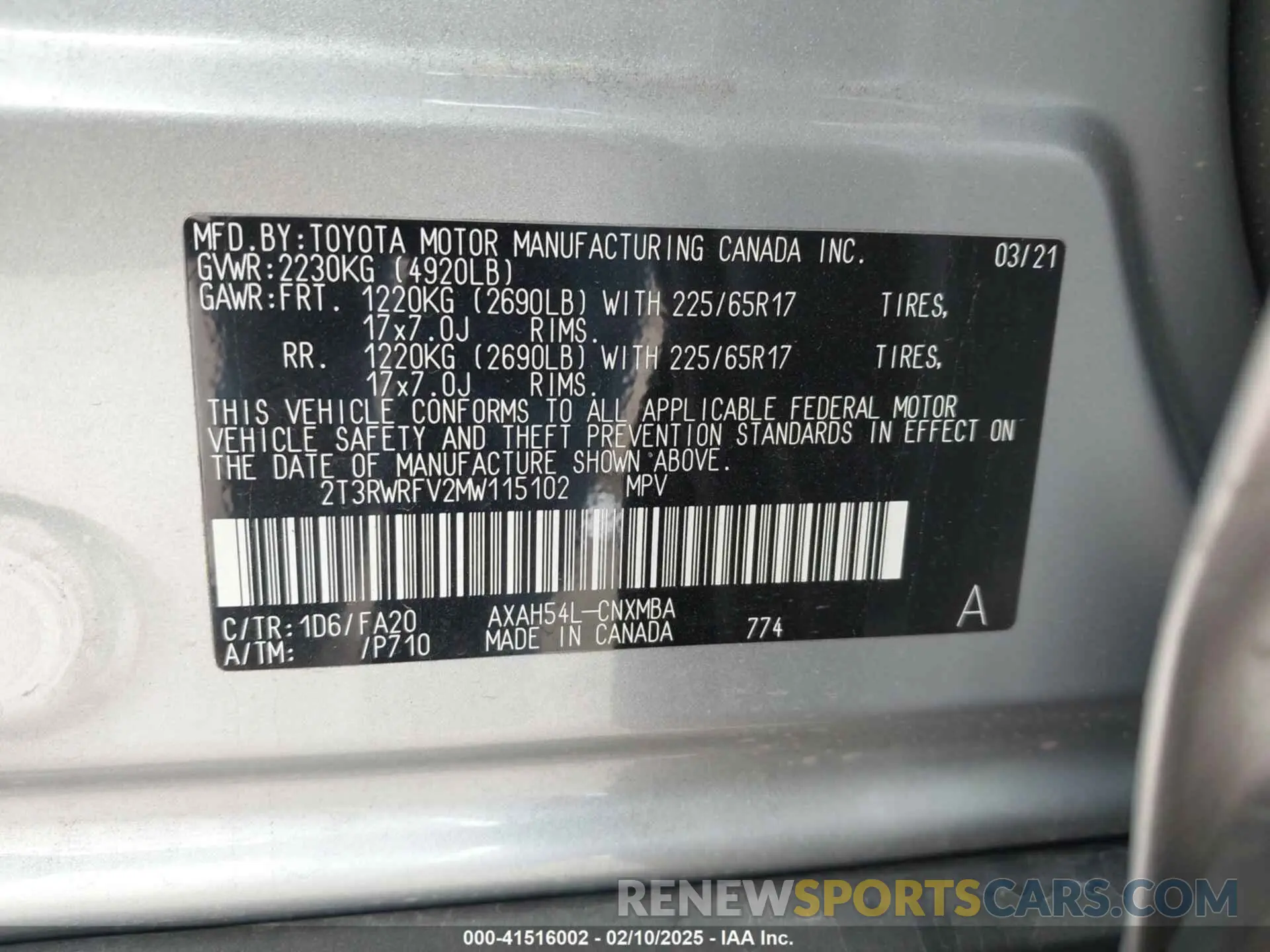 9 Photograph of a damaged car 2T3RWRFV2MW115102 TOYOTA RAV4 HYBRID 2021