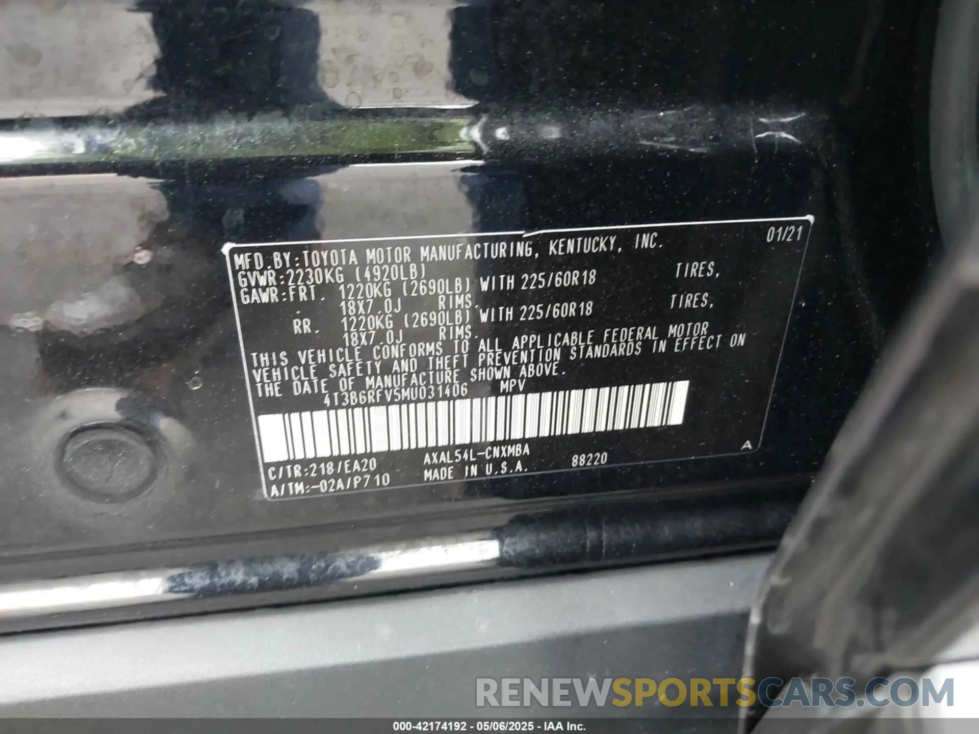 9 Photograph of a damaged car 4T3B6RFV5MU031406 TOYOTA RAV4 HYBRID 2021