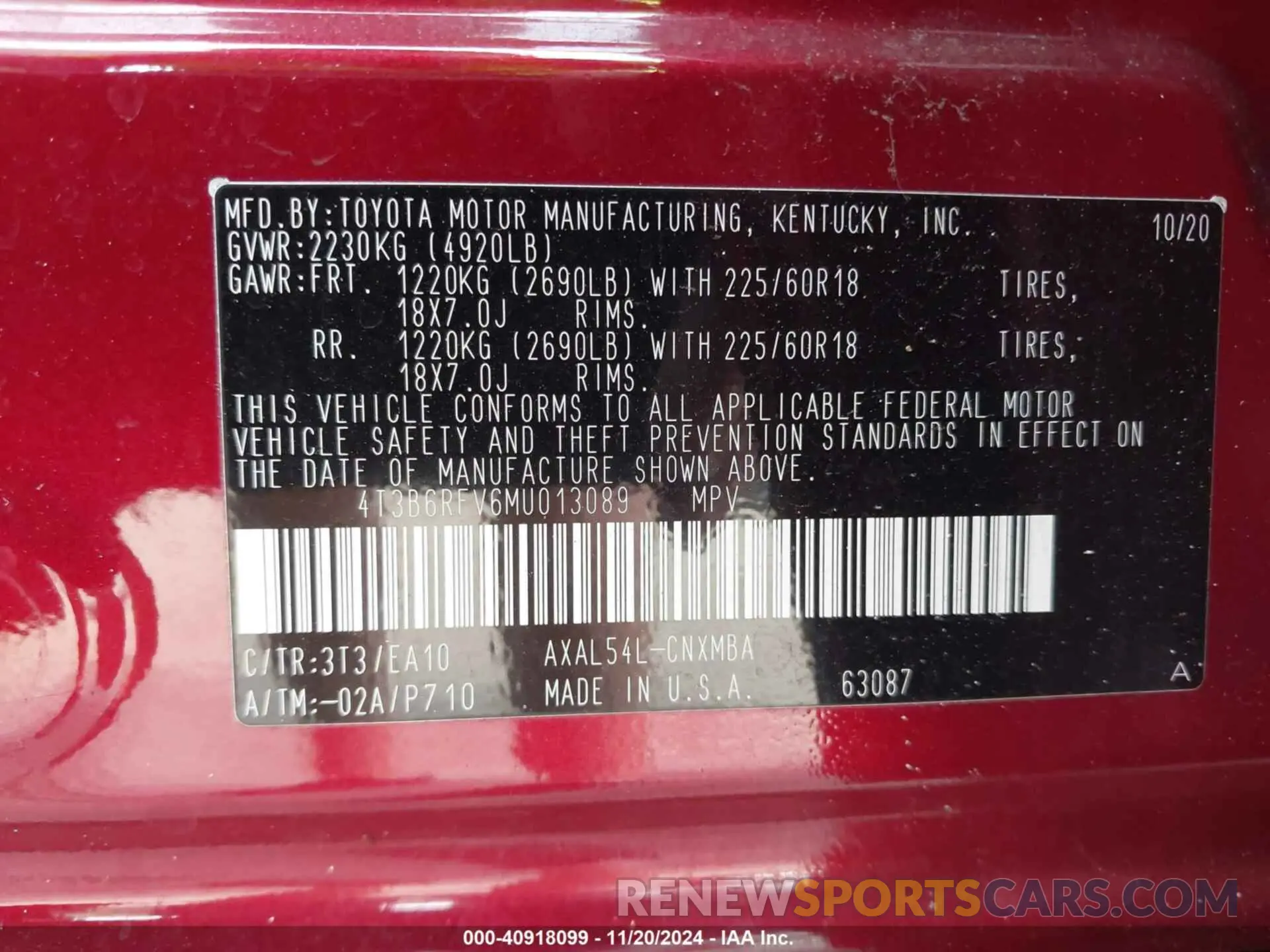 9 Photograph of a damaged car 4T3B6RFV6MU013089 TOYOTA RAV4 HYBRID 2021