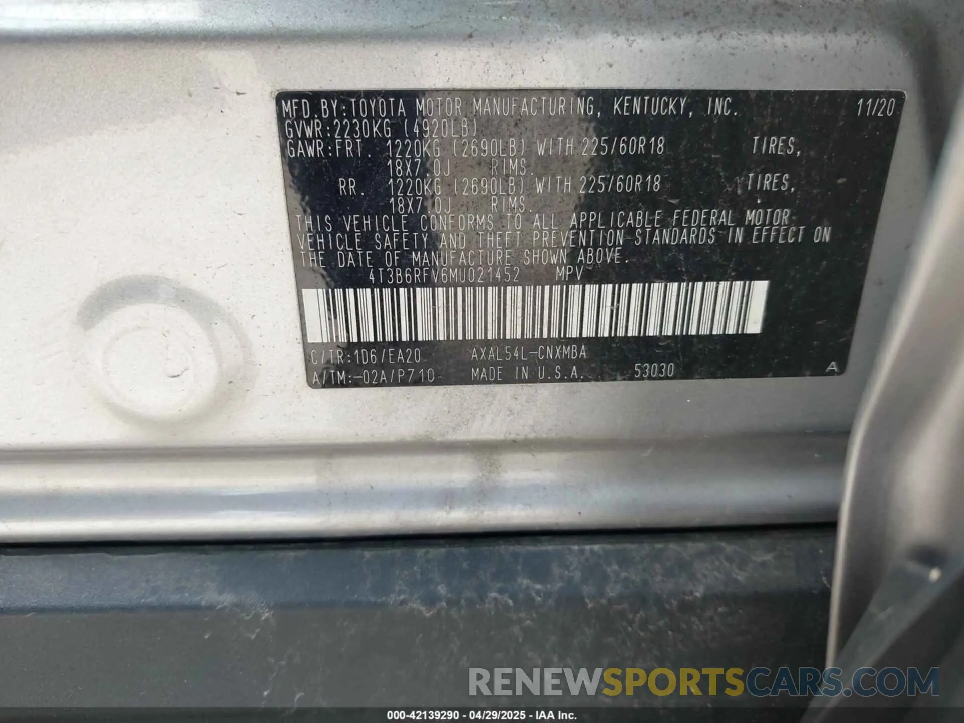 9 Photograph of a damaged car 4T3B6RFV6MU021452 TOYOTA RAV4 HYBRID 2021