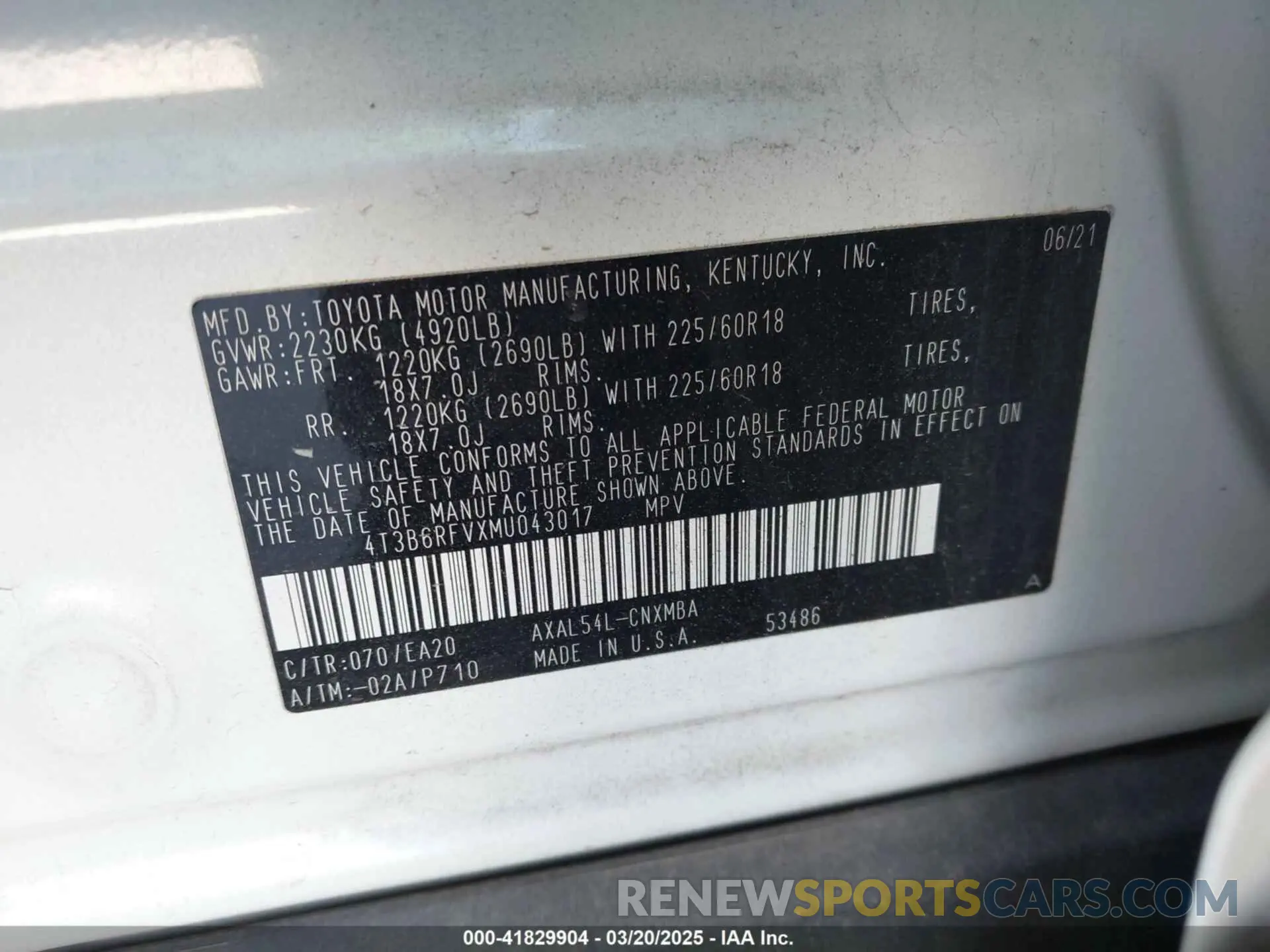 9 Photograph of a damaged car 4T3B6RFVXMU043017 TOYOTA RAV4 HYBRID 2021