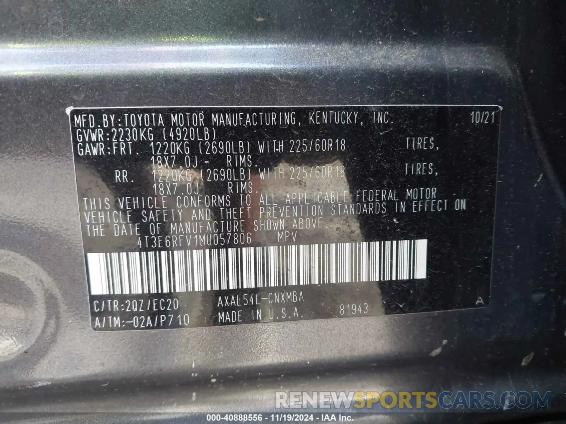 9 Photograph of a damaged car 4T3E6RFV1MU057806 TOYOTA RAV4 HYBRID 2021