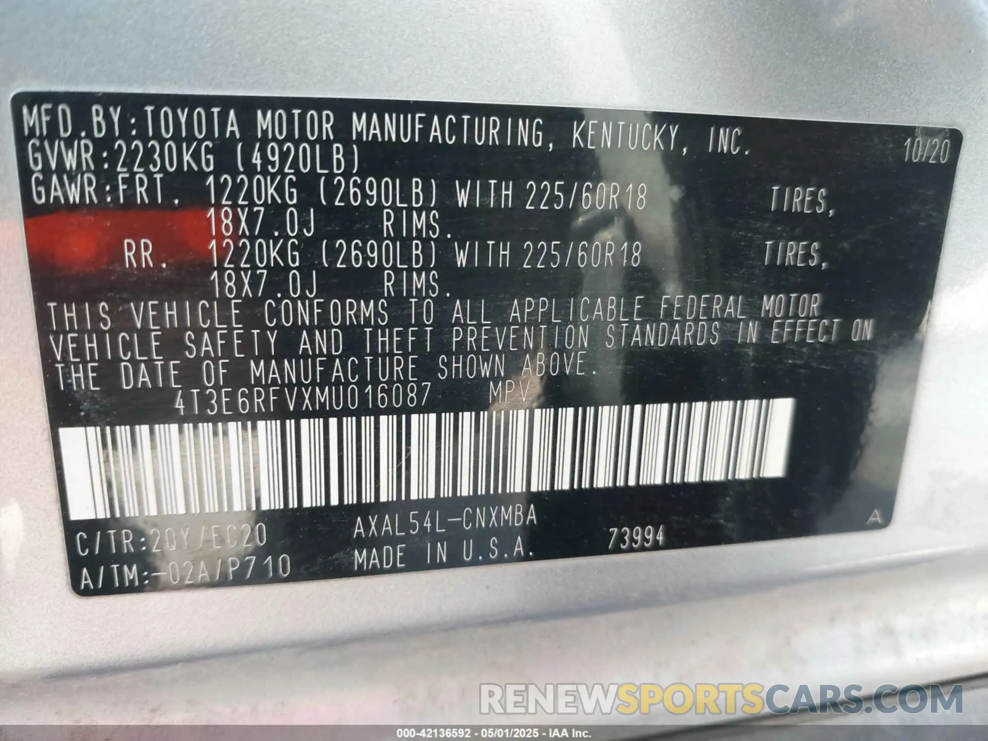 9 Photograph of a damaged car 4T3E6RFVXMU016087 TOYOTA RAV4 HYBRID 2021