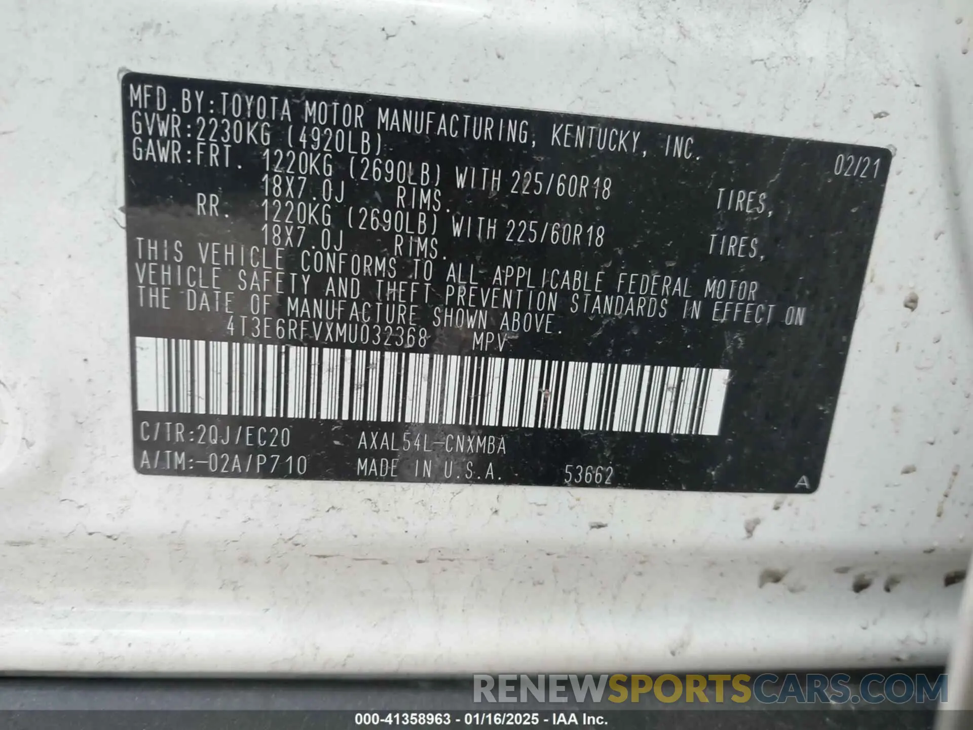 9 Photograph of a damaged car 4T3E6RFVXMU032368 TOYOTA RAV4 HYBRID 2021
