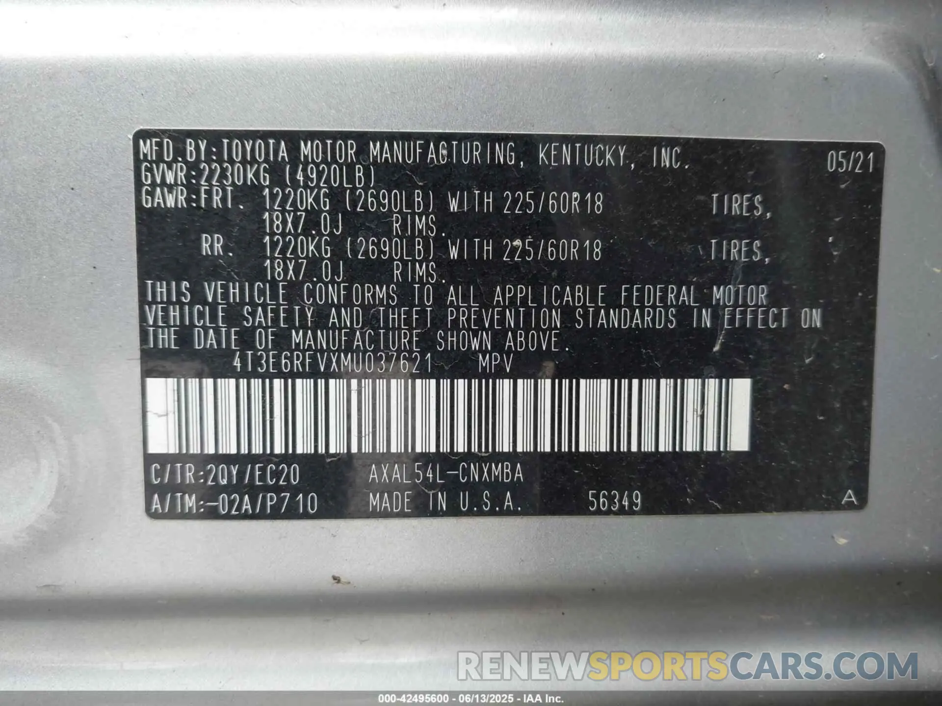 9 Photograph of a damaged car 4T3E6RFVXMU037621 TOYOTA RAV4 HYBRID 2021