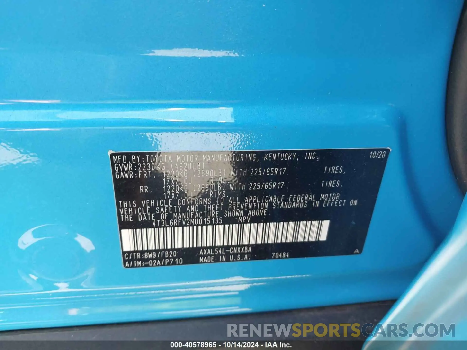 9 Photograph of a damaged car 4T3L6RFV2MU015135 TOYOTA RAV4 HYBRID 2021