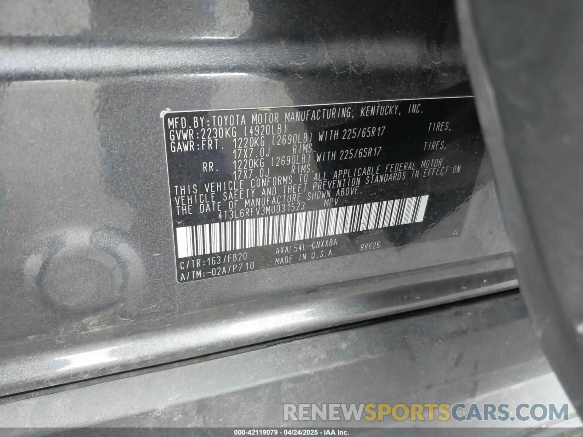 9 Photograph of a damaged car 4T3L6RFV3MU031523 TOYOTA RAV4 HYBRID 2021