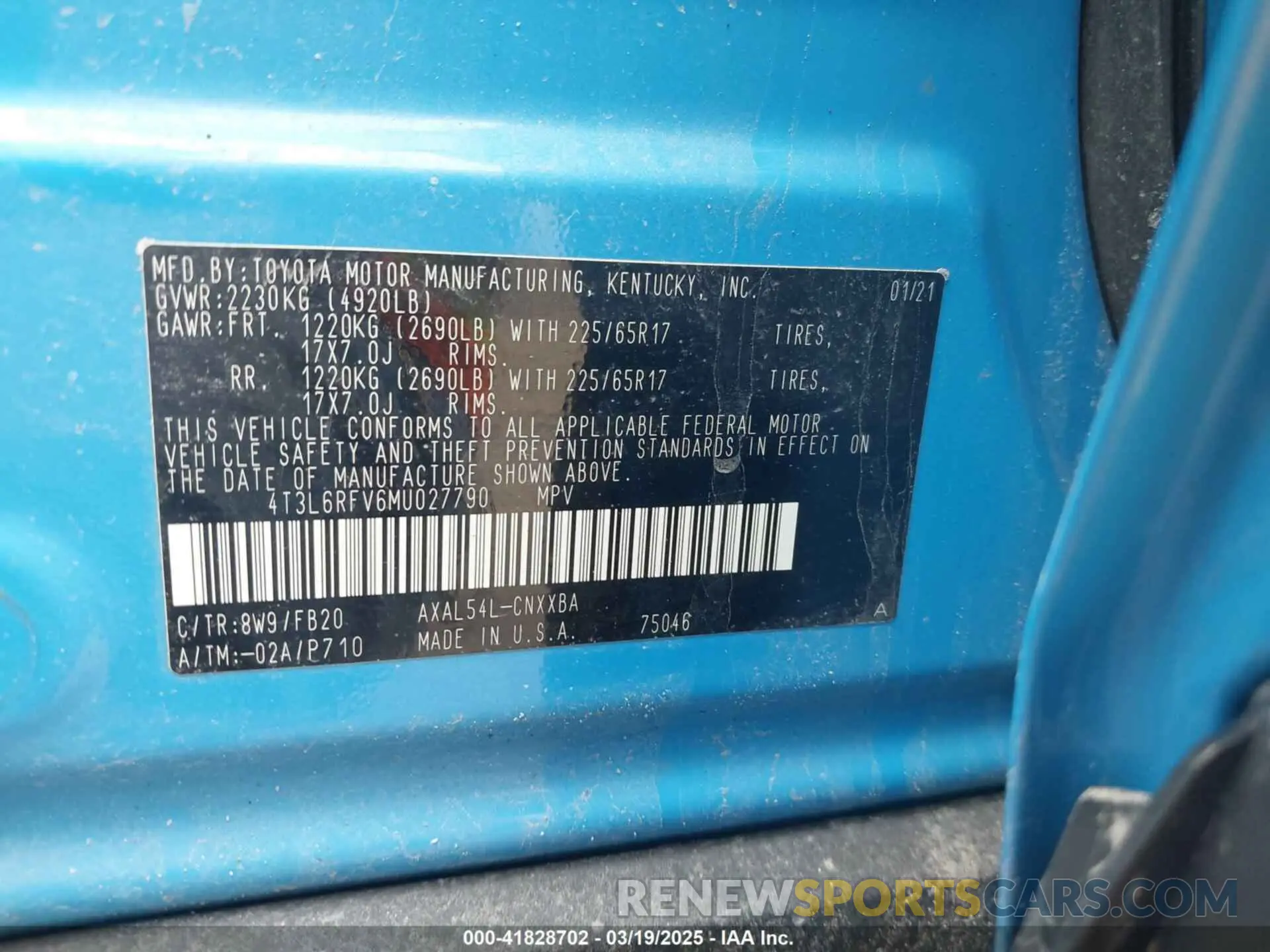 9 Photograph of a damaged car 4T3L6RFV6MU027790 TOYOTA RAV4 HYBRID 2021