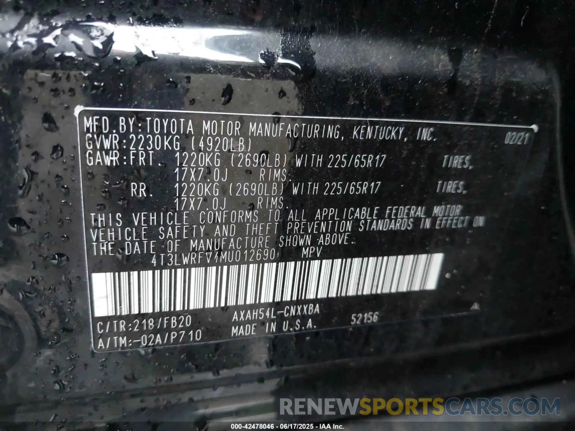 9 Photograph of a damaged car 4T3LWRFV4MU012690 TOYOTA RAV4 HYBRID 2021