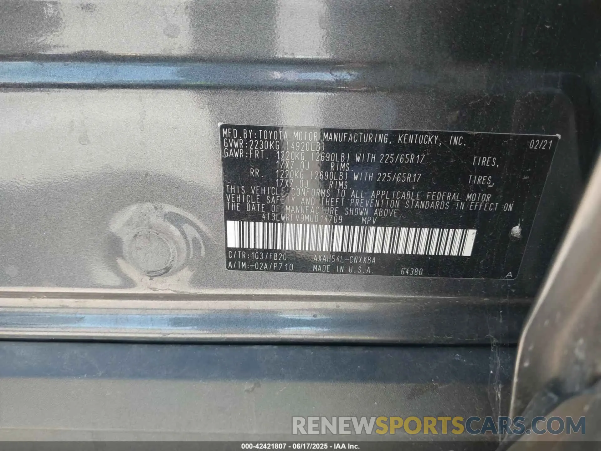 9 Photograph of a damaged car 4T3LWRFV9MU014709 TOYOTA RAV4 HYBRID 2021