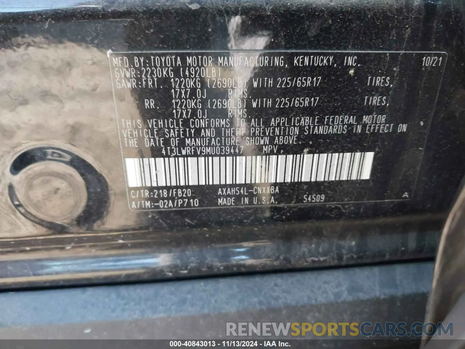 9 Photograph of a damaged car 4T3LWRFV9MU039447 TOYOTA RAV4 HYBRID 2021