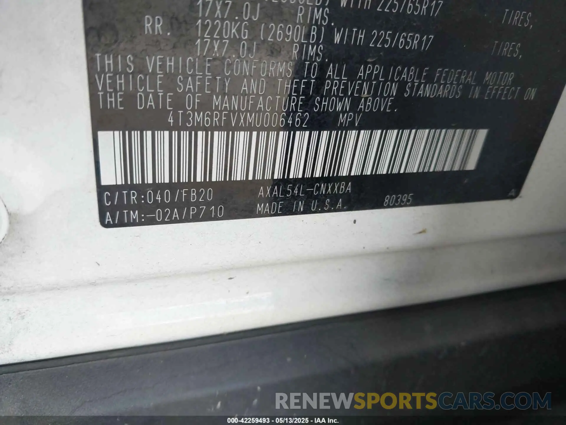 9 Photograph of a damaged car 4T3M6RFVXMU006462 TOYOTA RAV4 HYBRID 2021