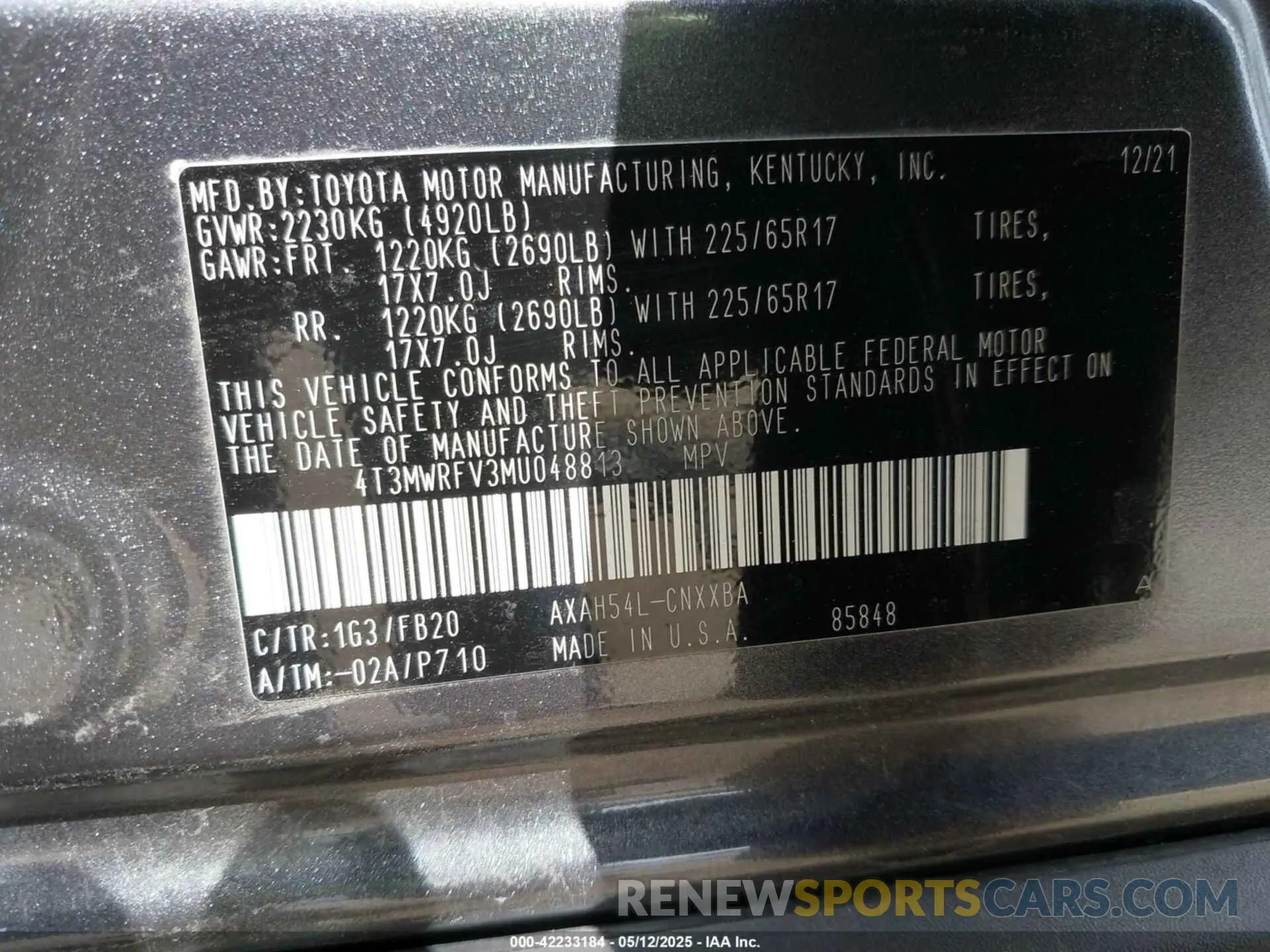 9 Photograph of a damaged car 4T3MWRFV3MU048813 TOYOTA RAV4 HYBRID 2021