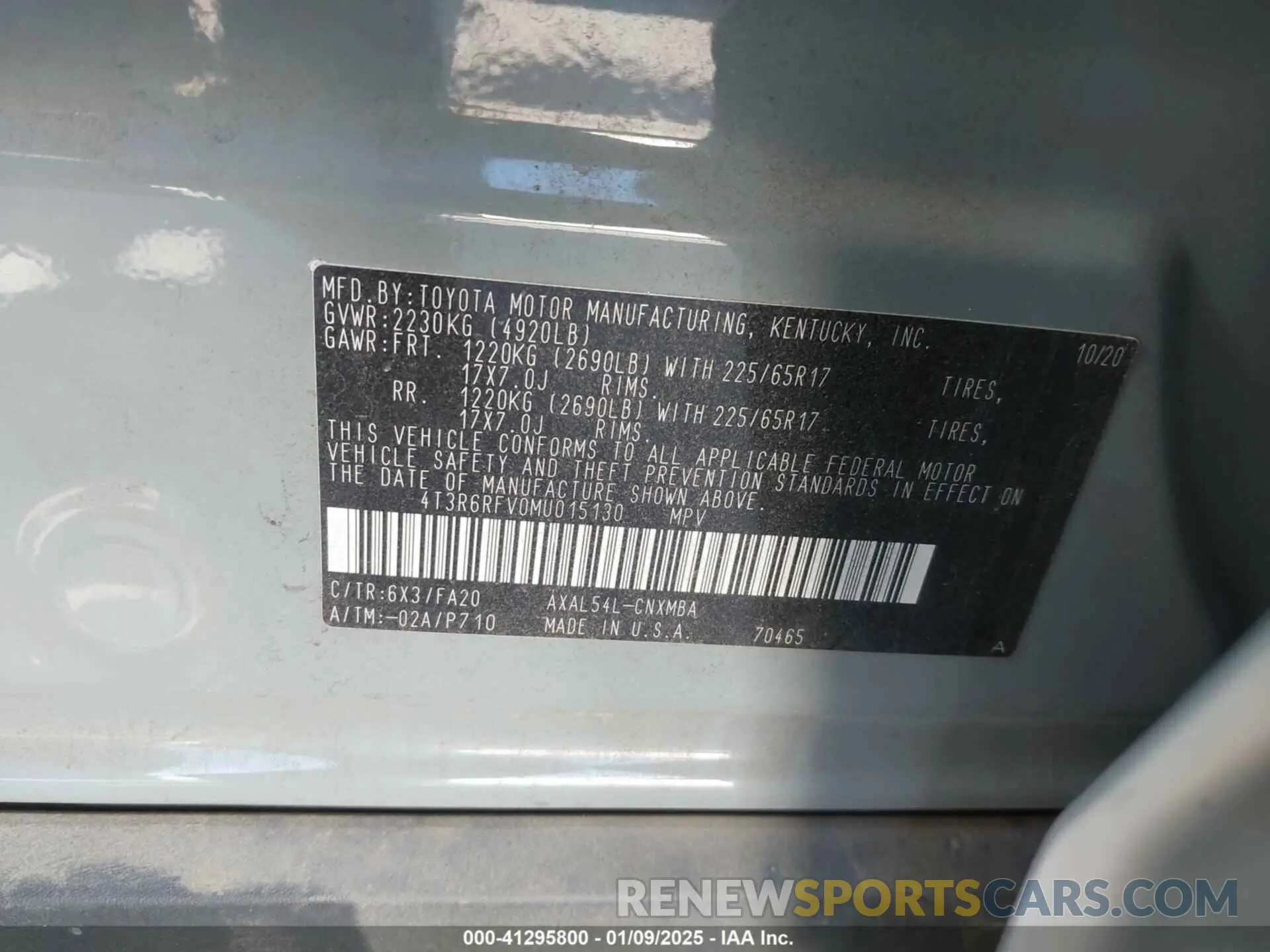 9 Photograph of a damaged car 4T3R6RFV0MU015130 TOYOTA RAV4 HYBRID 2021
