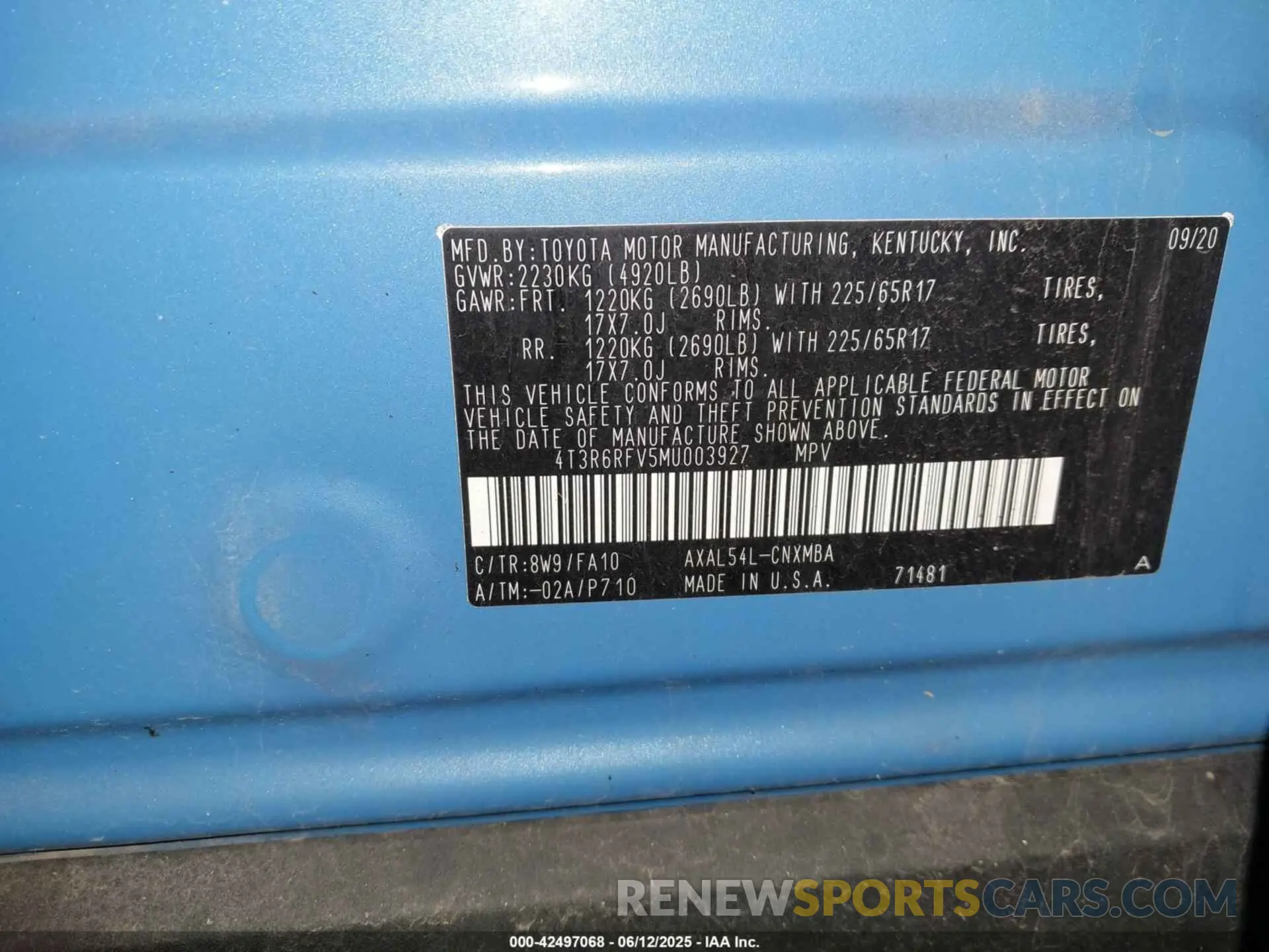 9 Photograph of a damaged car 4T3R6RFV5MU003927 TOYOTA RAV4 HYBRID 2021