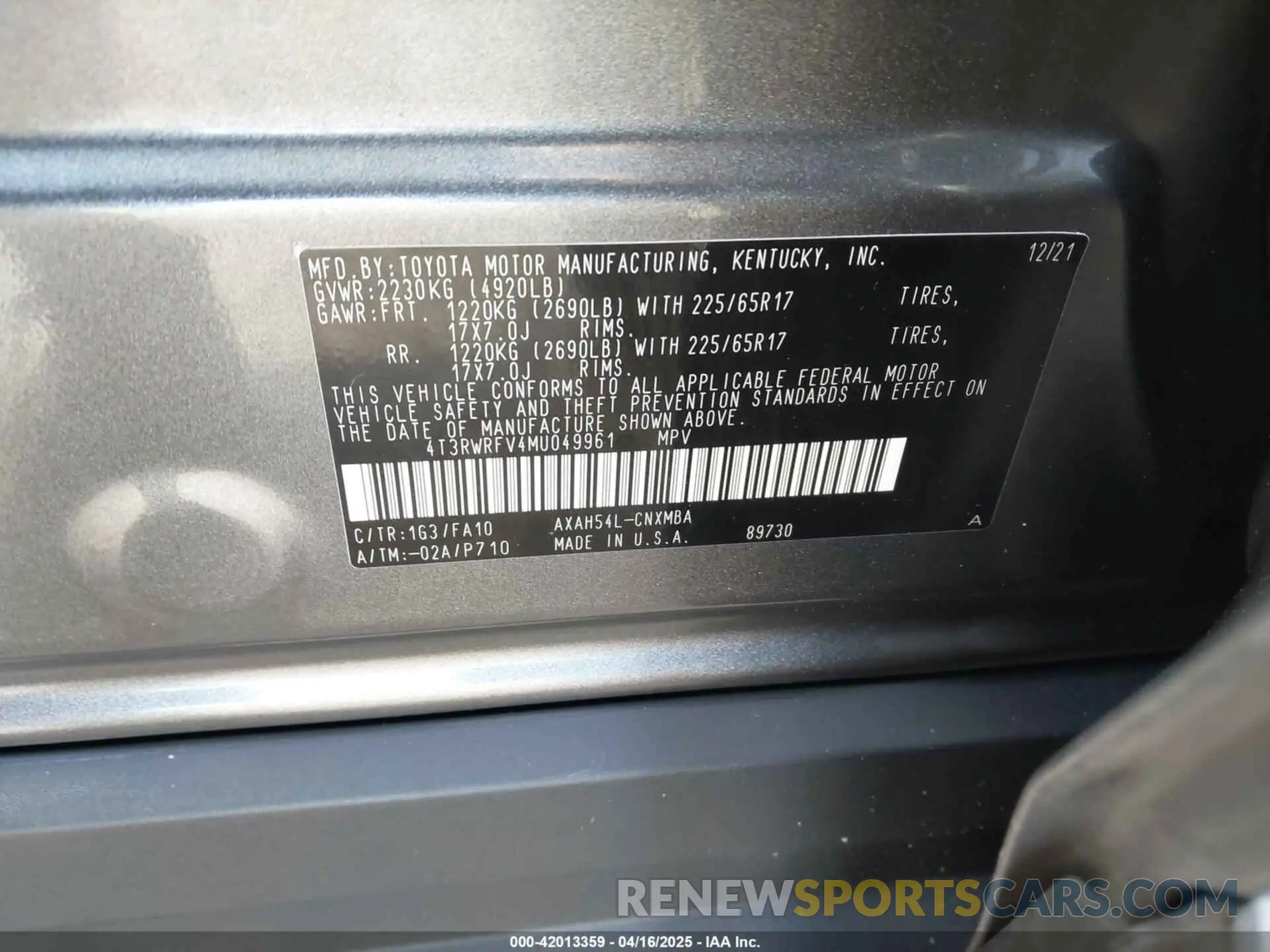 9 Photograph of a damaged car 4T3RWRFV4MU049961 TOYOTA RAV4 HYBRID 2021