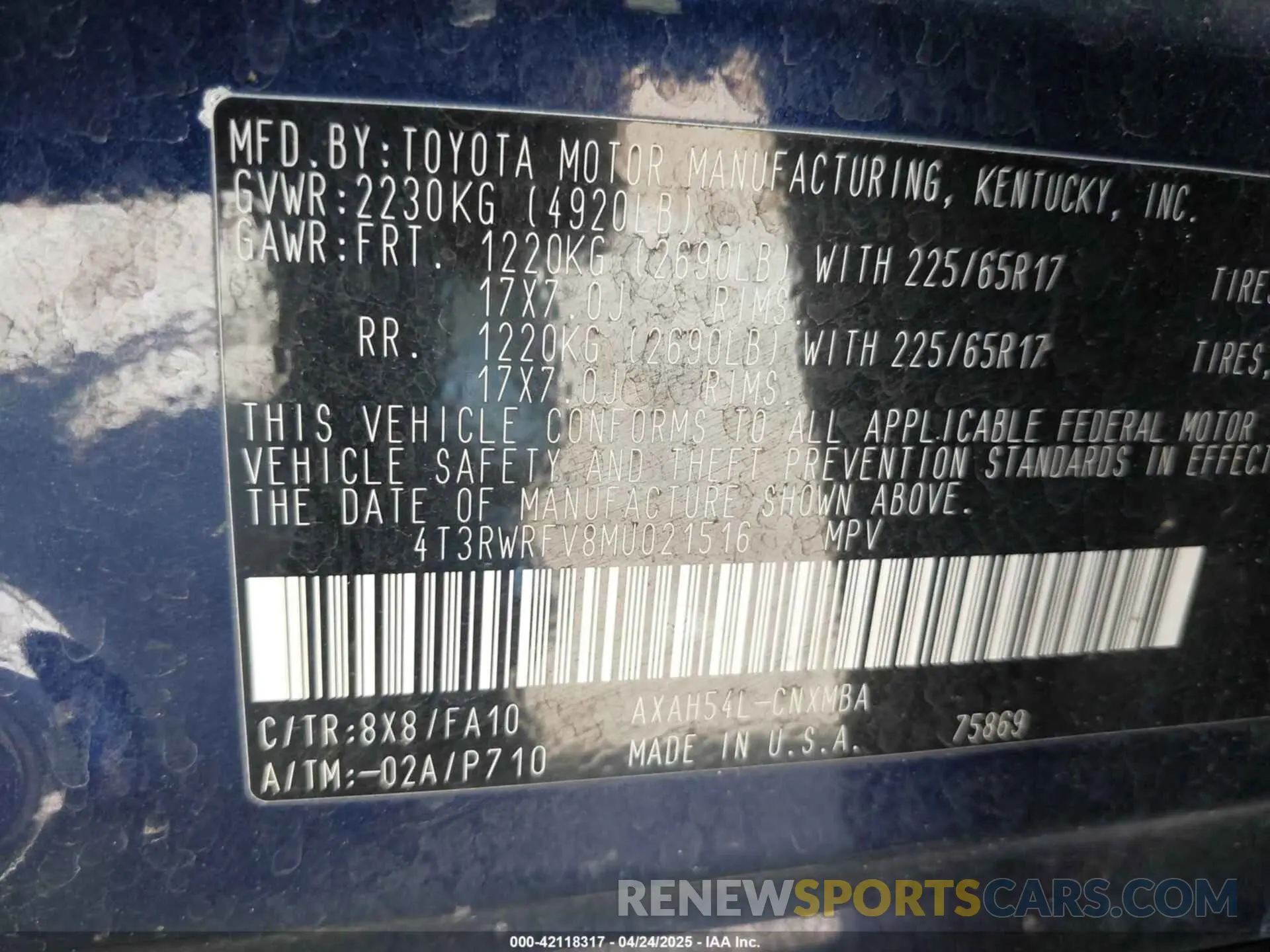 9 Photograph of a damaged car 4T3RWRFV8MU021516 TOYOTA RAV4 HYBRID 2021