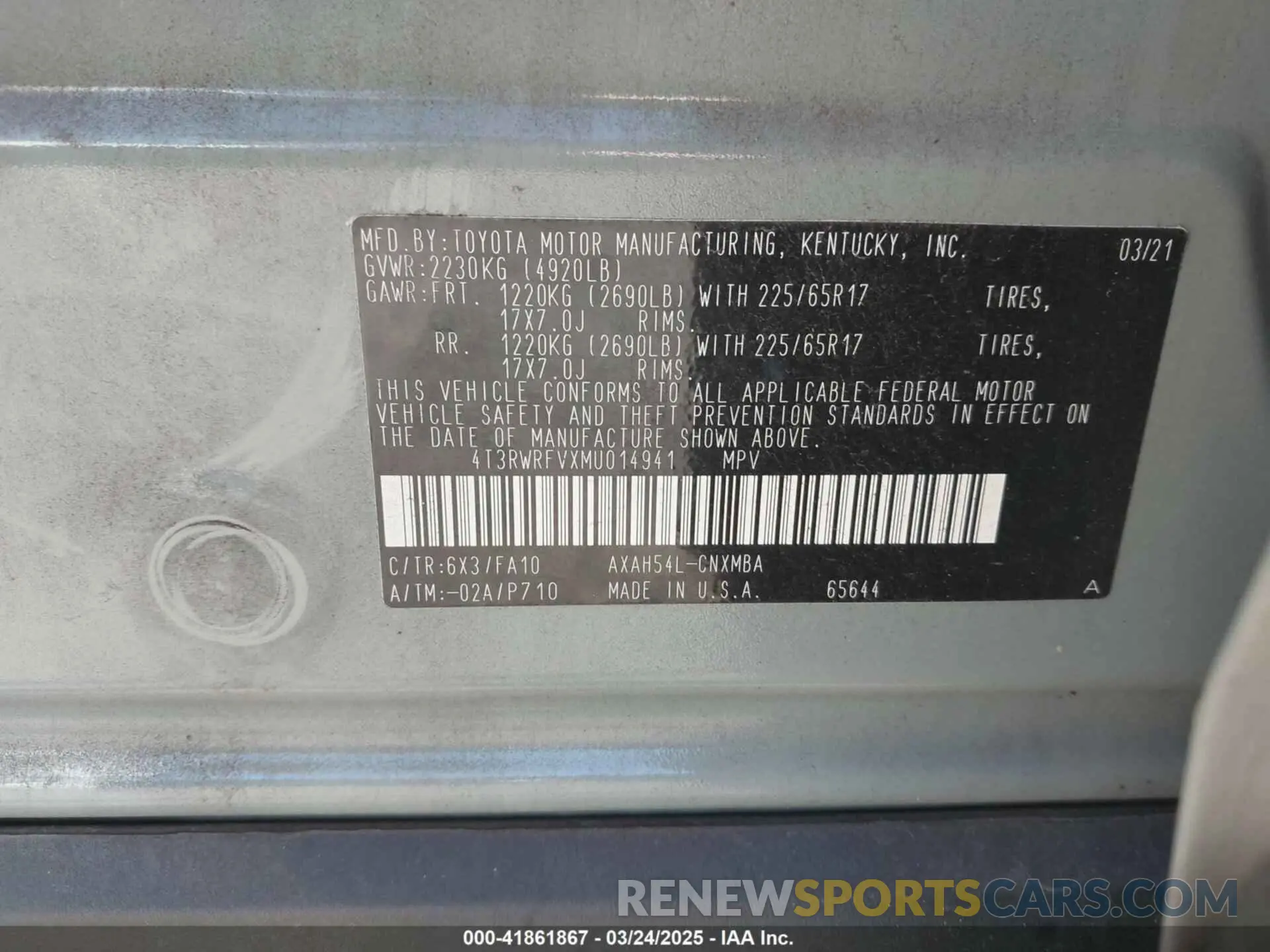 9 Photograph of a damaged car 4T3RWRFVXMU014941 TOYOTA RAV4 HYBRID 2021