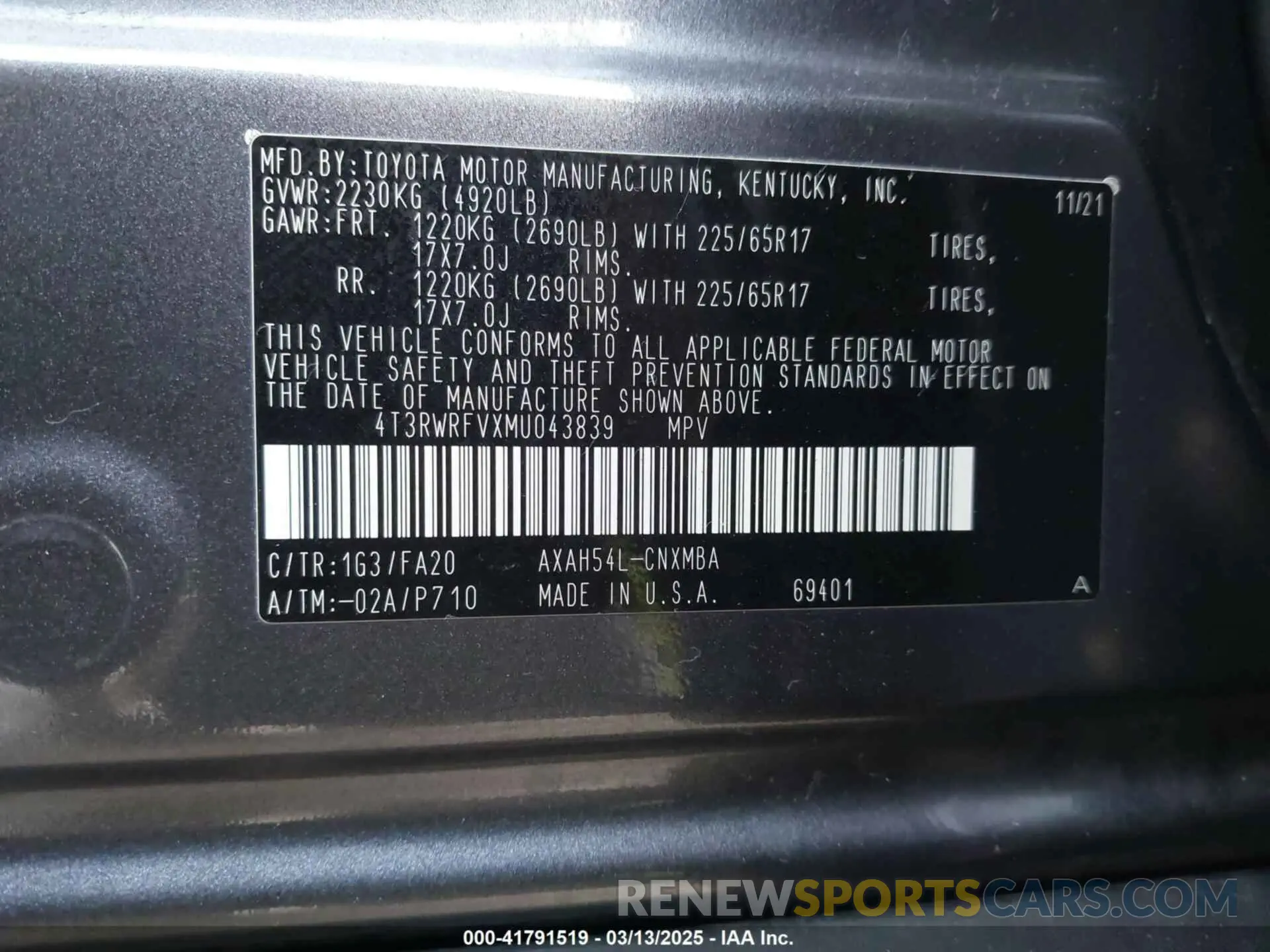 9 Photograph of a damaged car 4T3RWRFVXMU043839 TOYOTA RAV4 HYBRID 2021