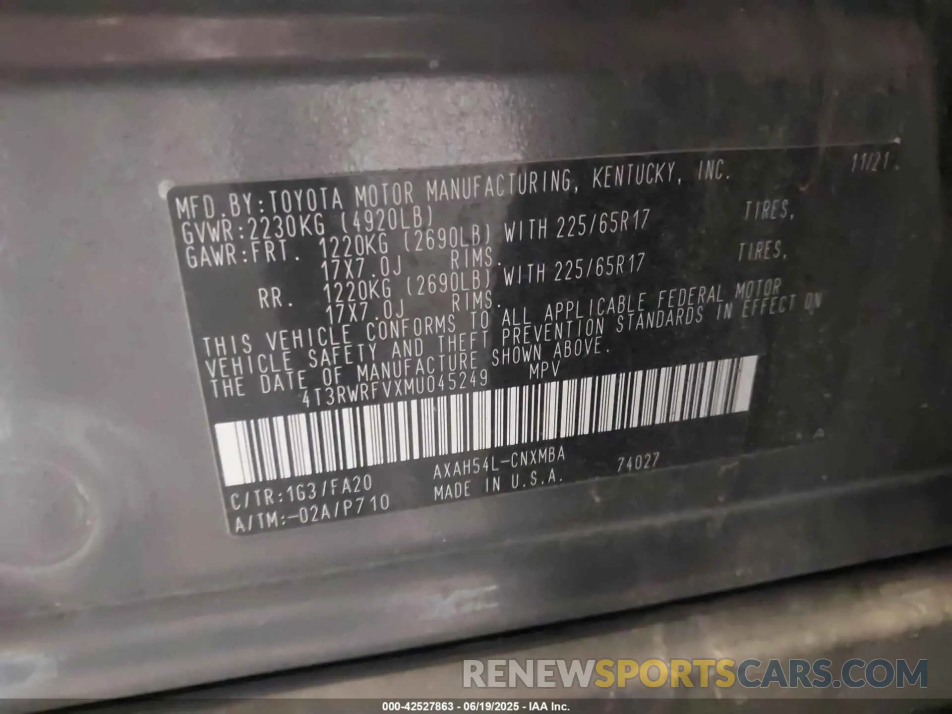 9 Photograph of a damaged car 4T3RWRFVXMU045249 TOYOTA RAV4 HYBRID 2021