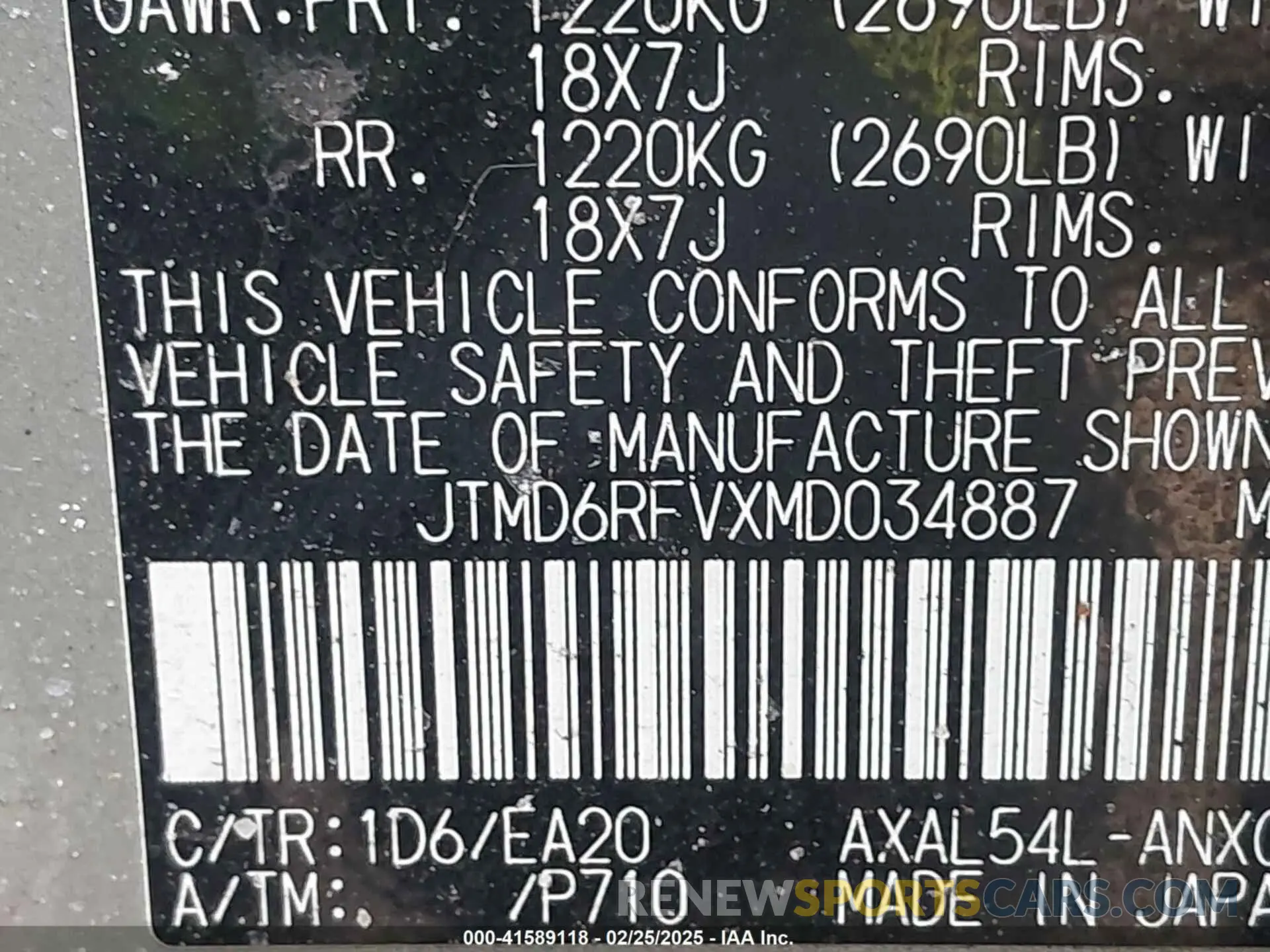 9 Photograph of a damaged car JTMD6RFVXMD034887 TOYOTA RAV4 HYBRID 2021