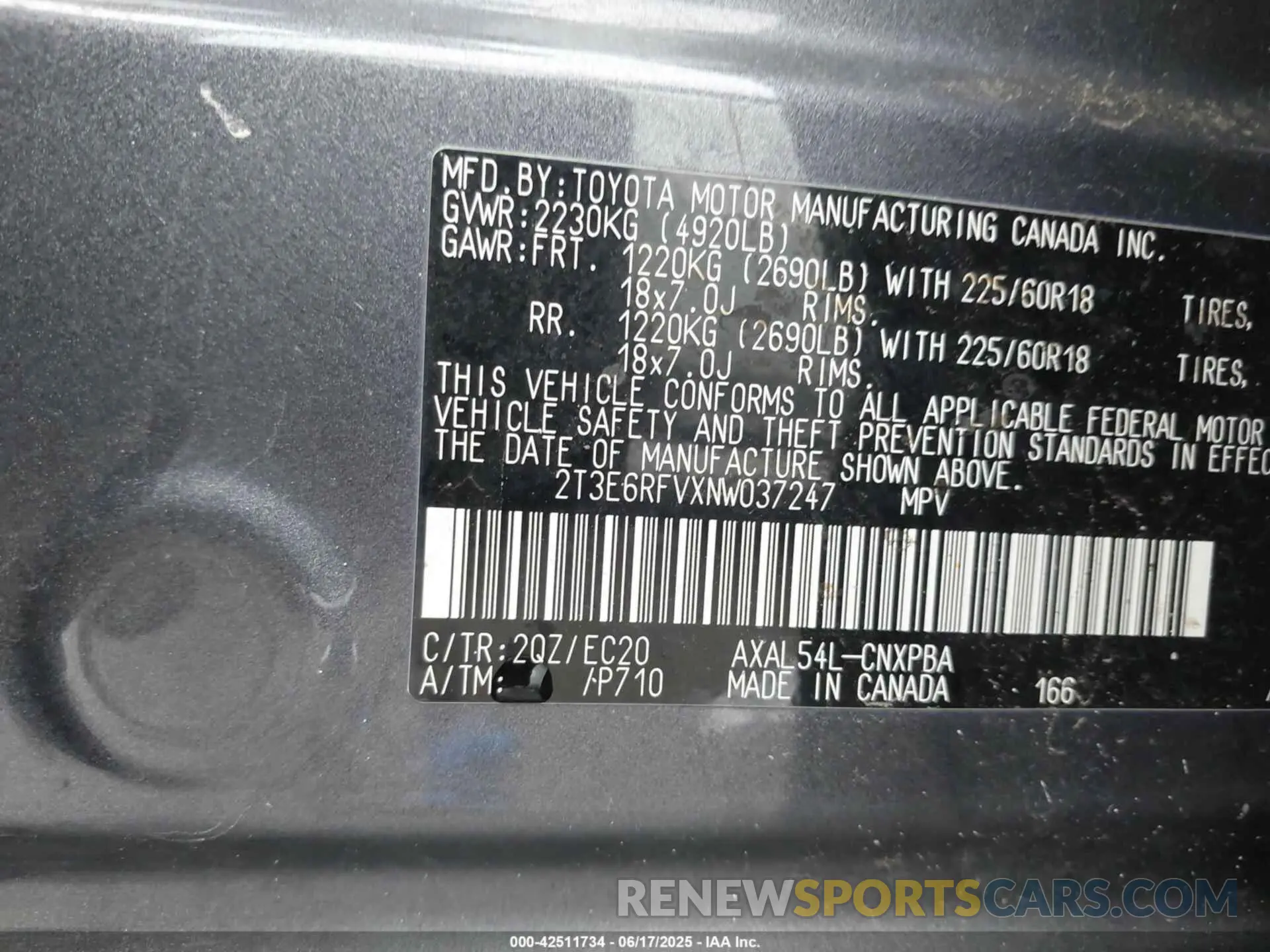 9 Photograph of a damaged car 2T3E6RFVXNW037247 TOYOTA RAV4 HYBRID 2022