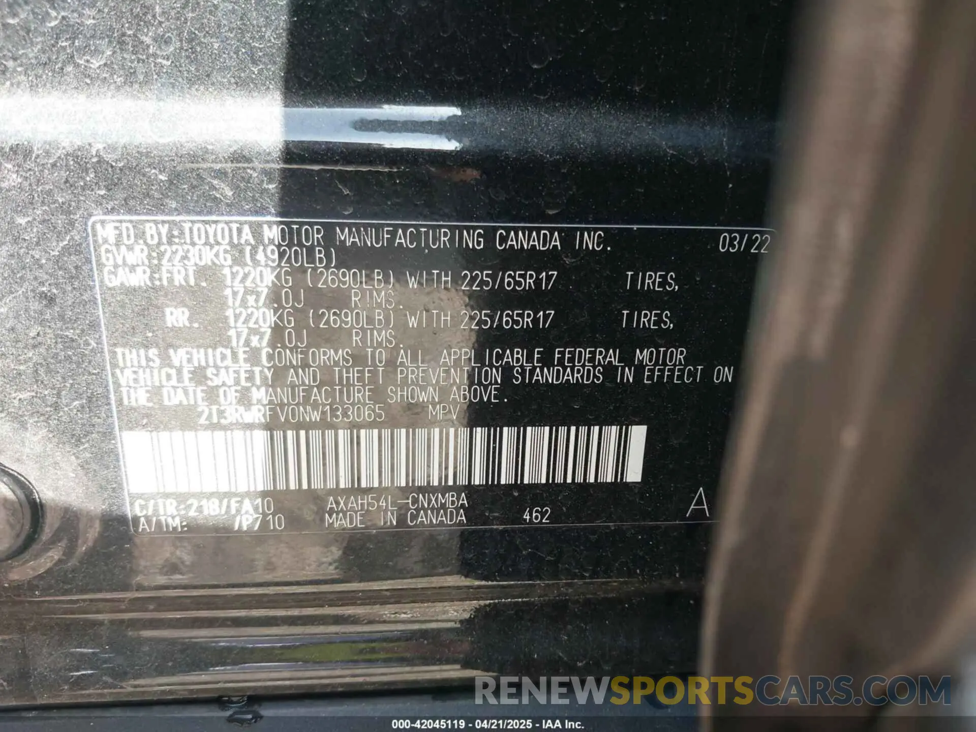 9 Photograph of a damaged car 2T3RWRFV0NW133065 TOYOTA RAV4 HYBRID 2022