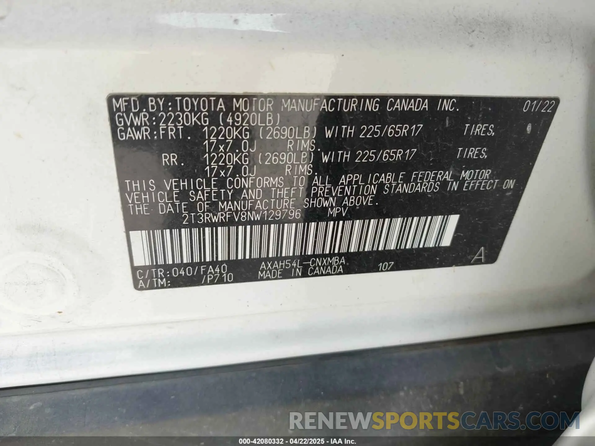 9 Photograph of a damaged car 2T3RWRFV8NW129796 TOYOTA RAV4 HYBRID 2022