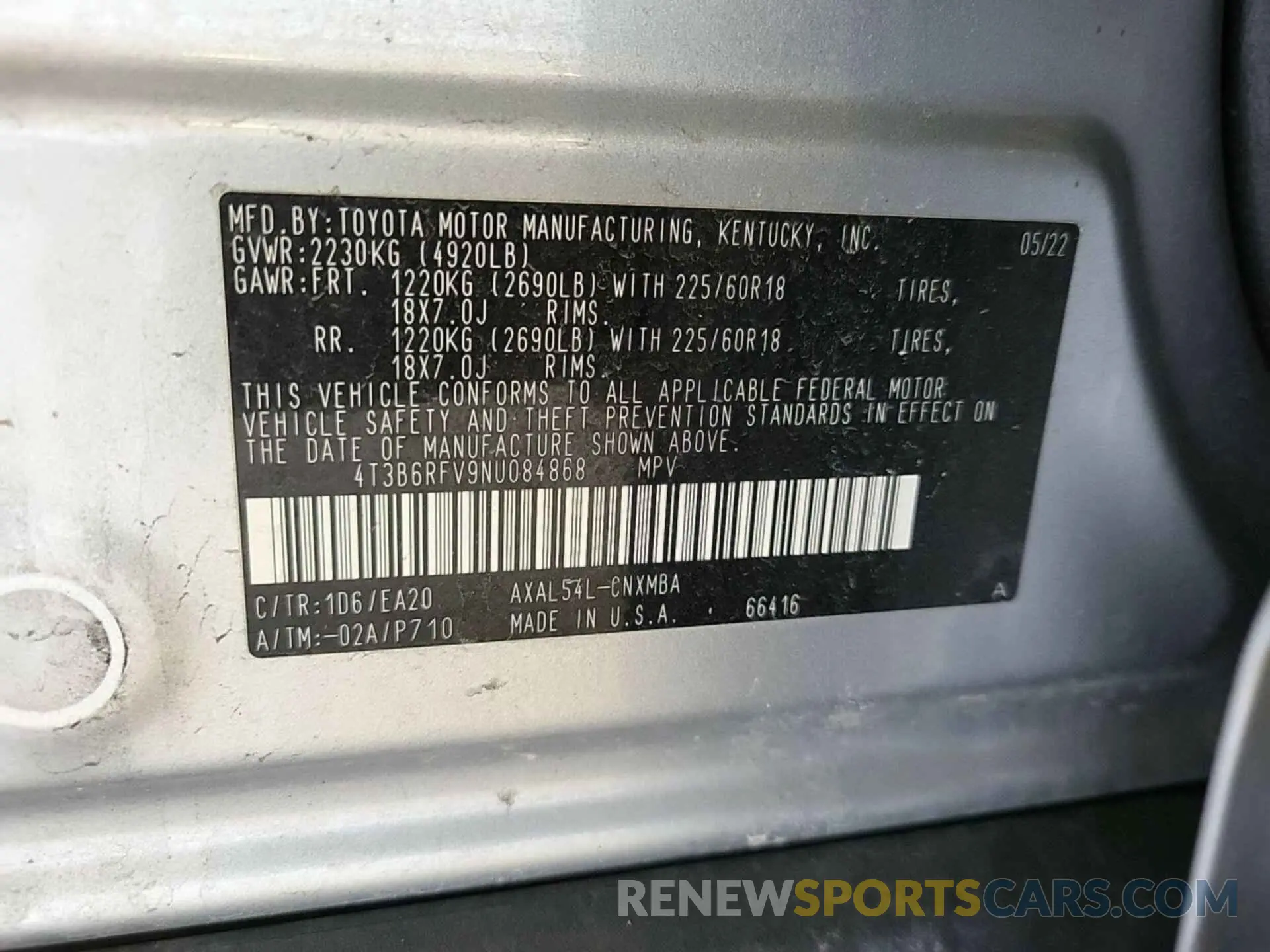 3 Photograph of a damaged car 4T3B6RFV9NU084868 TOYOTA RAV4 HYBRID 2022