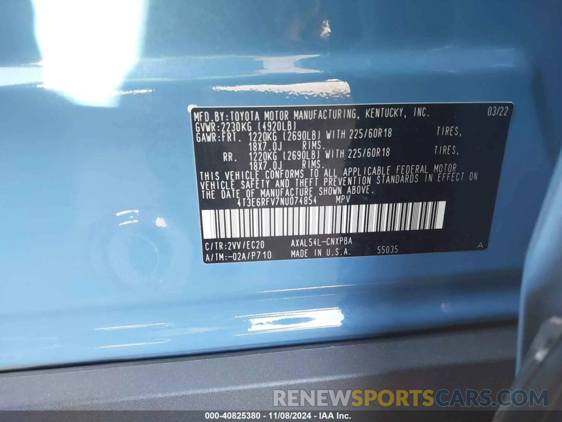 9 Photograph of a damaged car 4T3E6RFV7NU074854 TOYOTA RAV4 HYBRID 2022