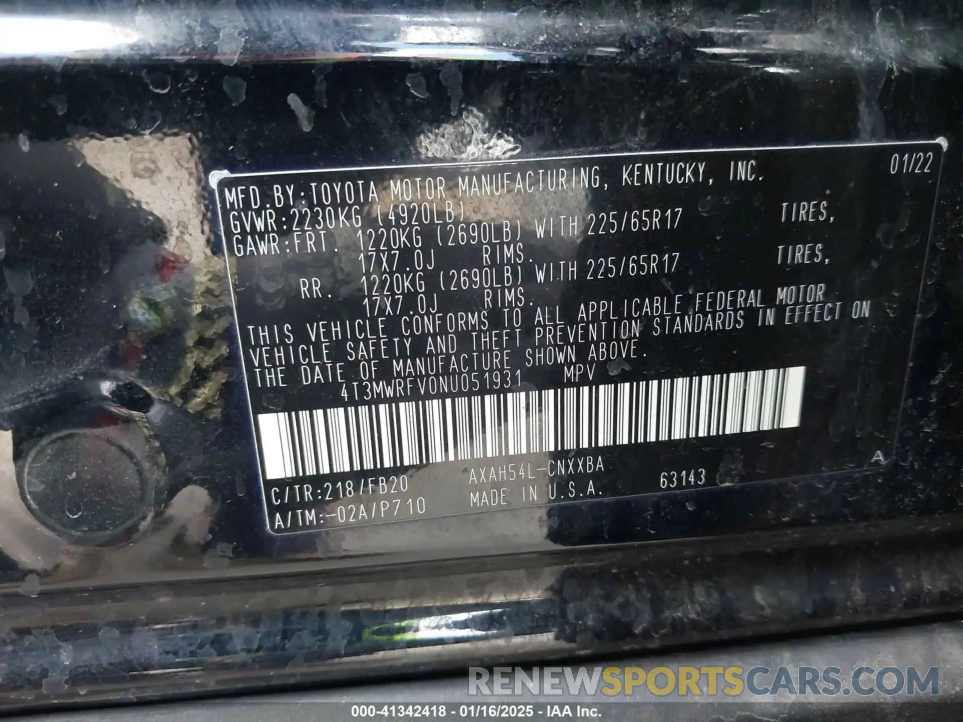 9 Photograph of a damaged car 4T3MWRFV0NU051931 TOYOTA RAV4 HYBRID 2022