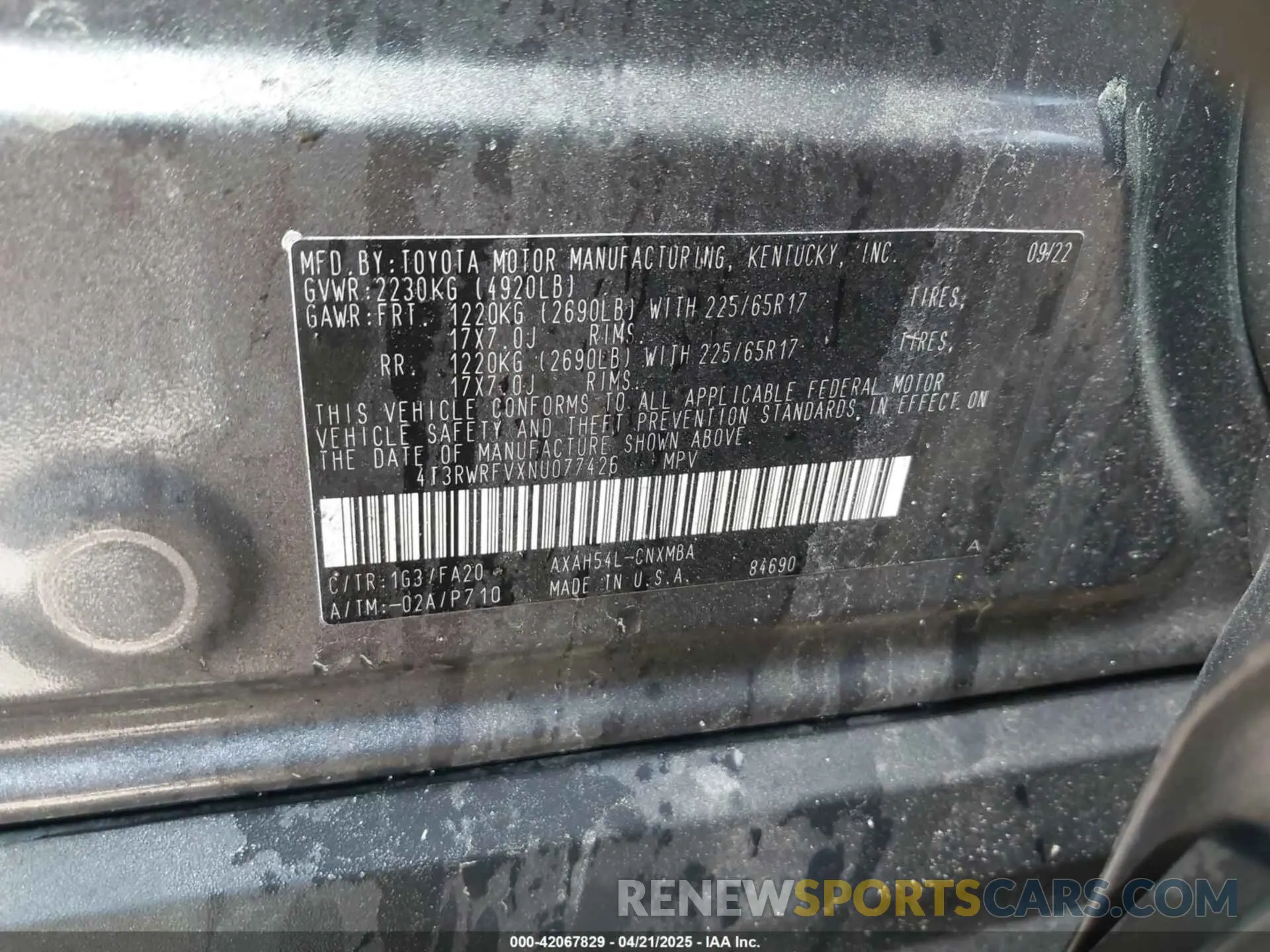 9 Photograph of a damaged car 4T3RWRFVXNU077426 TOYOTA RAV4 HYBRID 2022