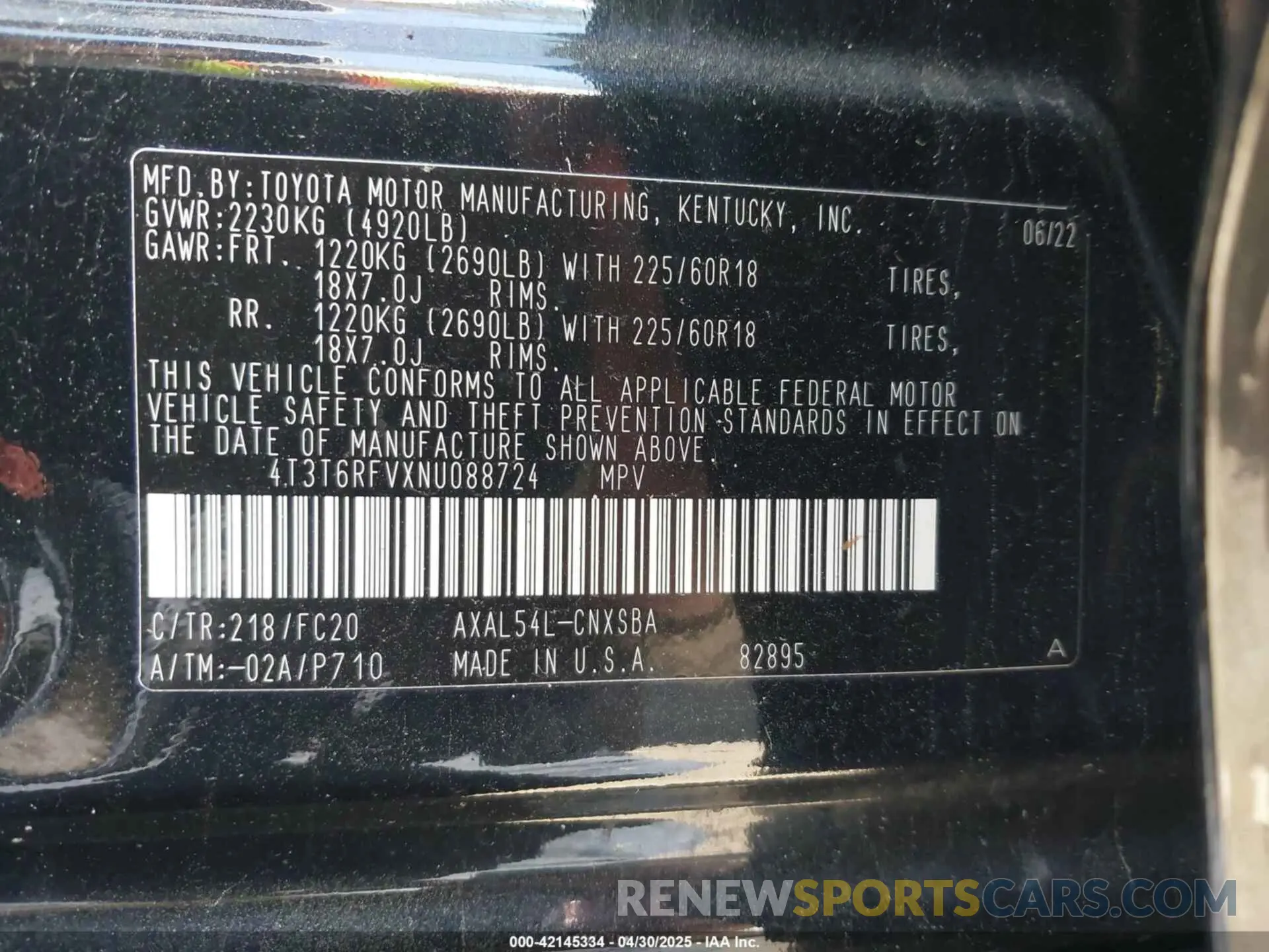 9 Photograph of a damaged car 4T3T6RFVXNU088724 TOYOTA RAV4 HYBRID 2022