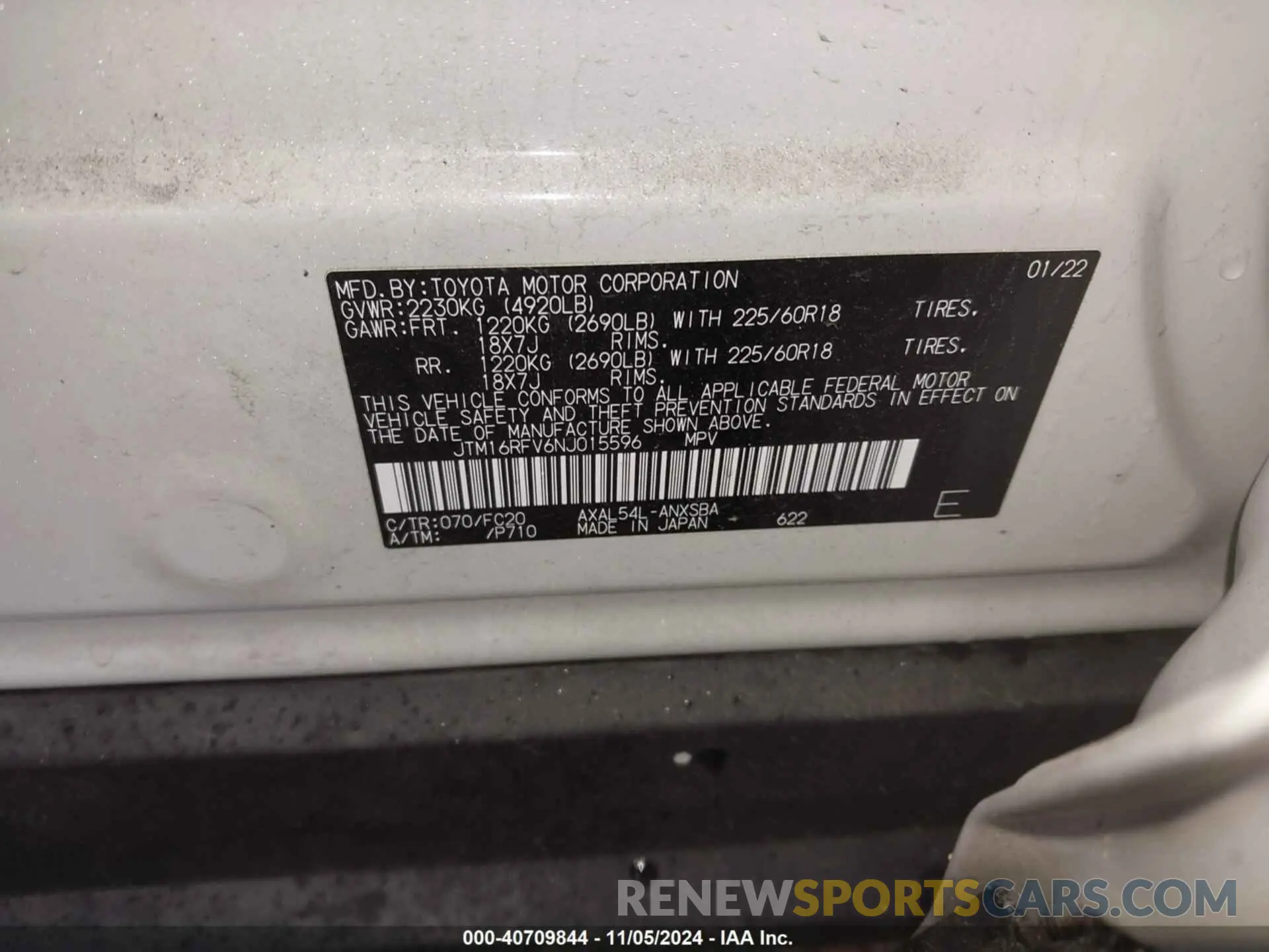 9 Photograph of a damaged car JTM16RFV6NJ015596 TOYOTA RAV4 HYBRID 2022