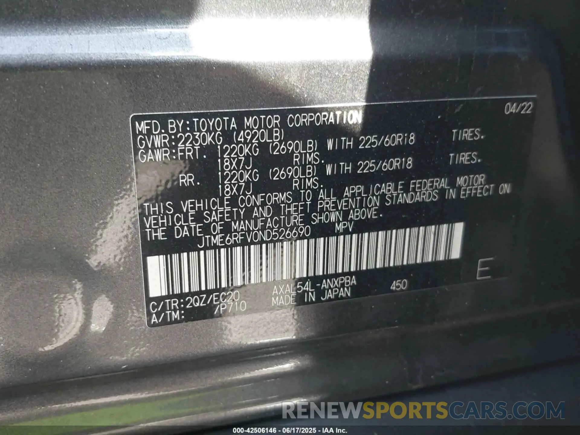 9 Photograph of a damaged car JTME6RFV0ND526690 TOYOTA RAV4 HYBRID 2022