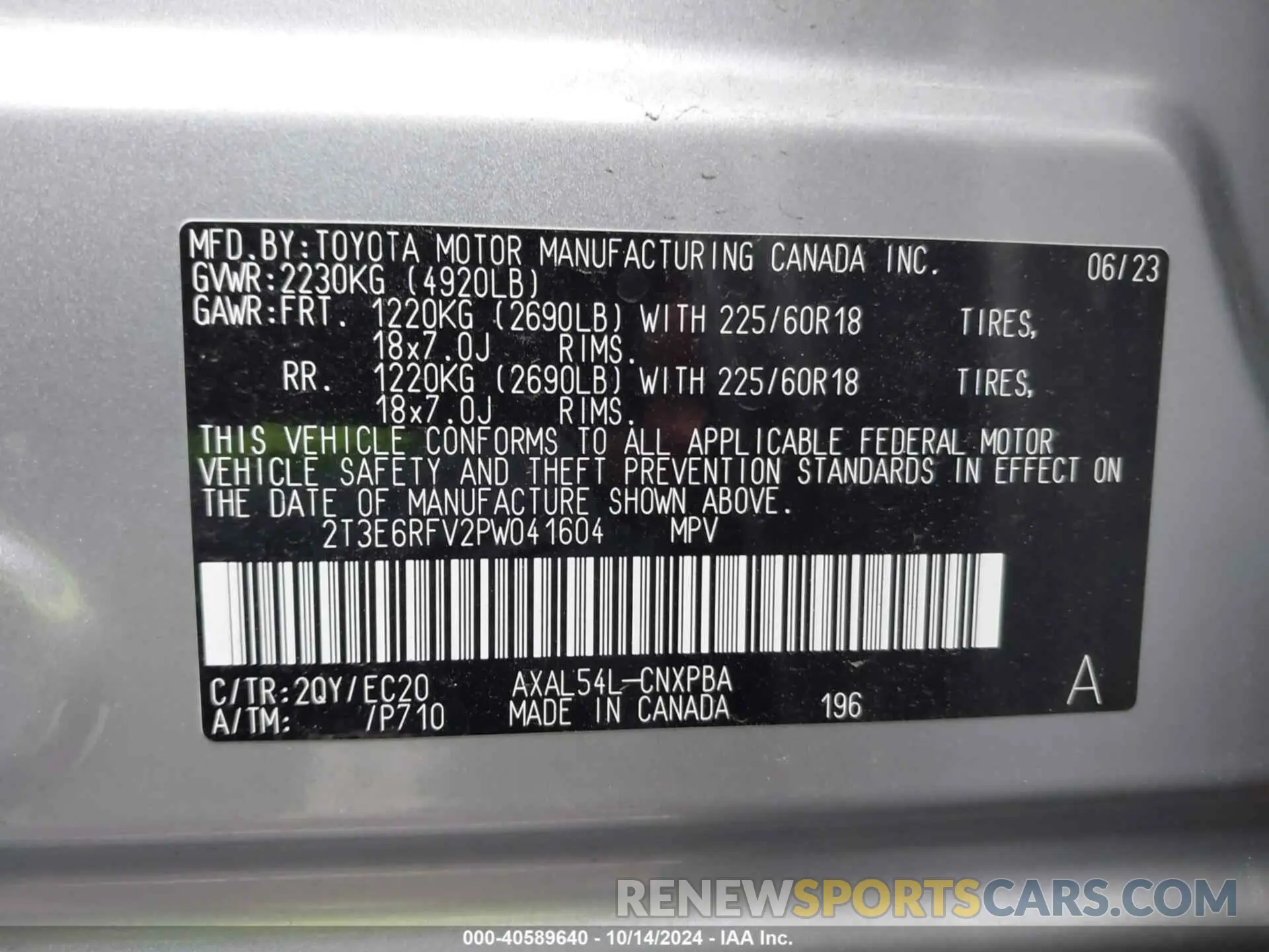 9 Photograph of a damaged car 2T3E6RFV2PW041604 TOYOTA RAV4 HYBRID 2023