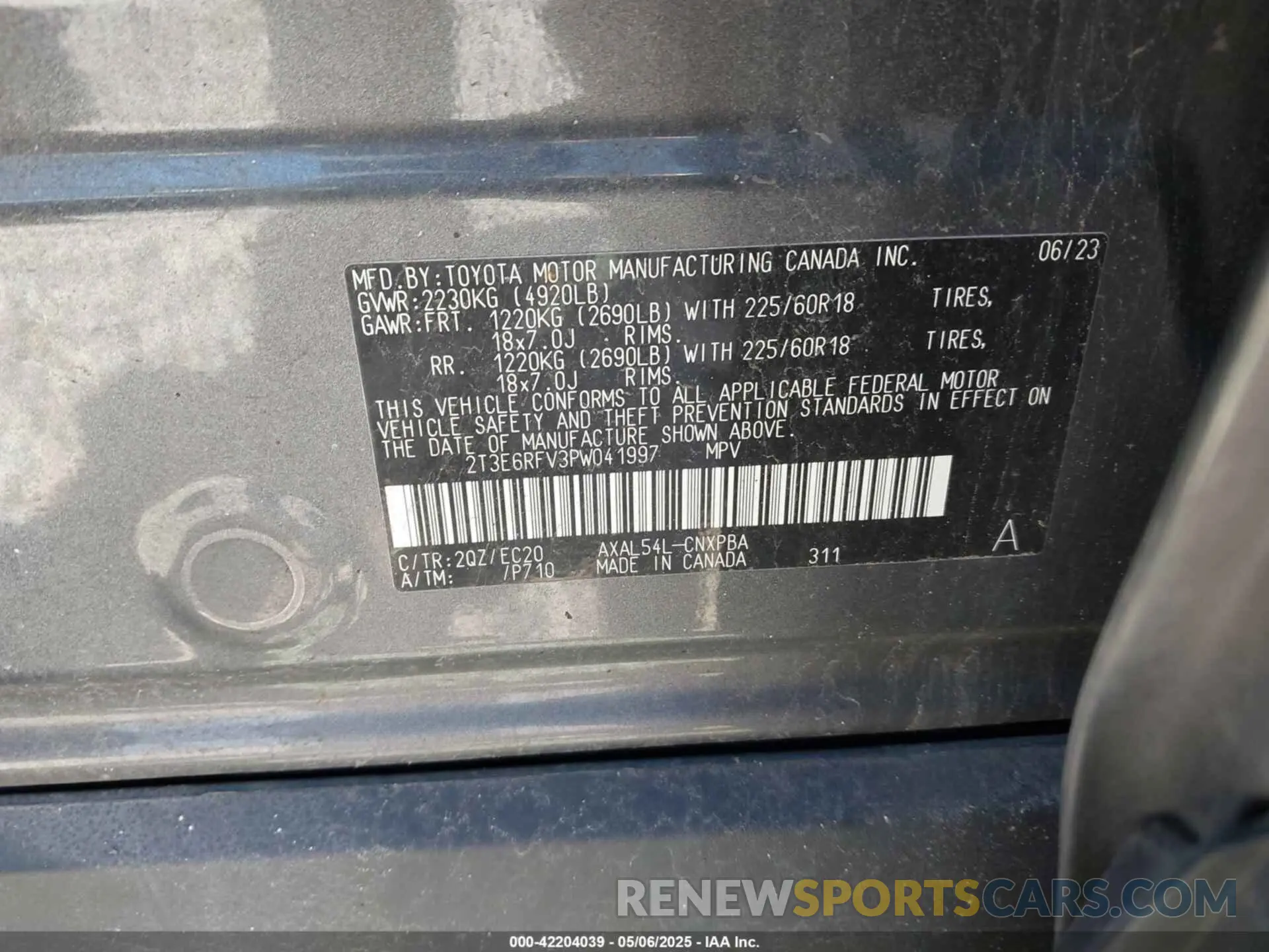 9 Photograph of a damaged car 2T3E6RFV3PW041997 TOYOTA RAV4 HYBRID 2023