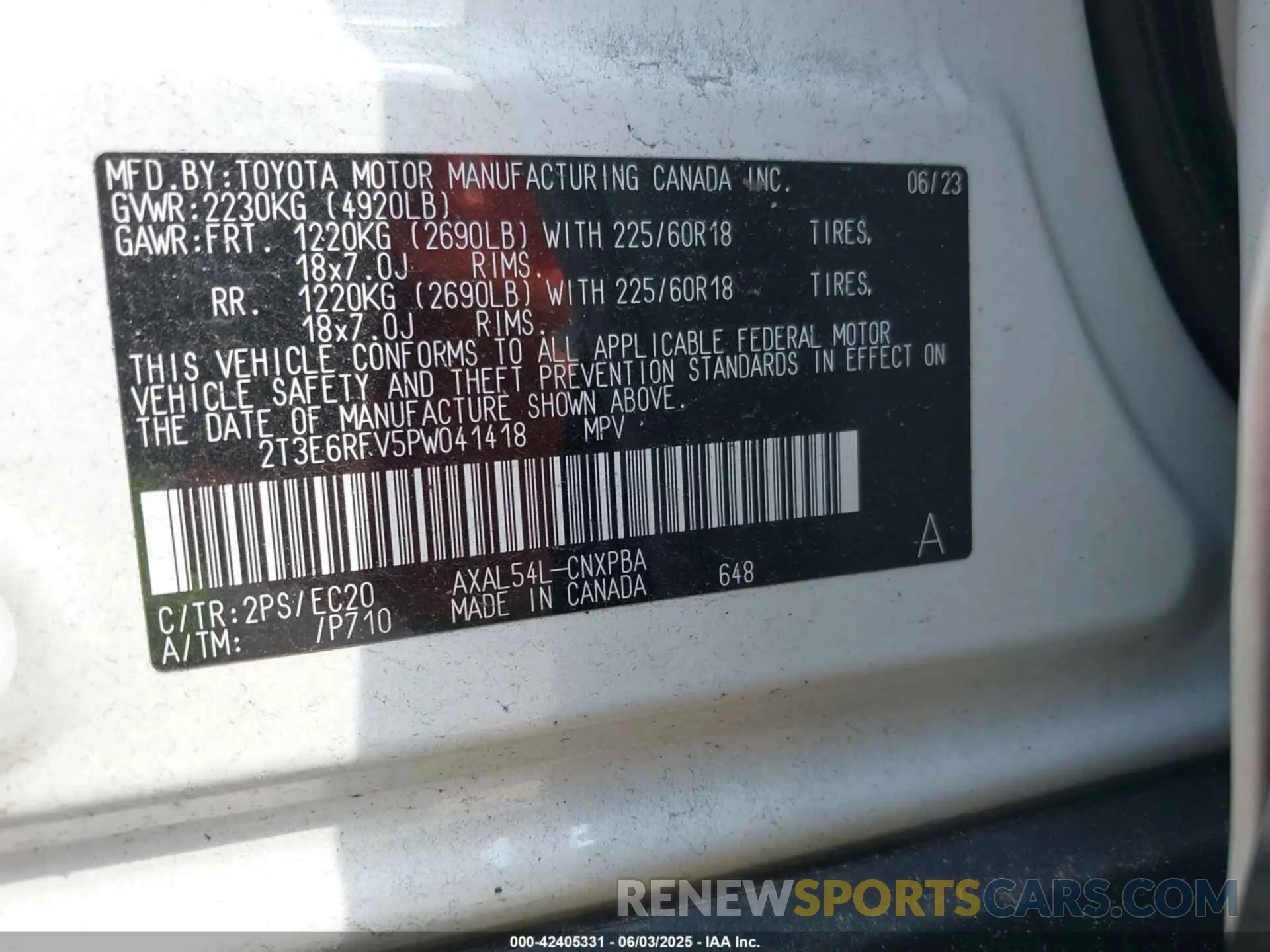 9 Photograph of a damaged car 2T3E6RFV5PW041418 TOYOTA RAV4 HYBRID 2023