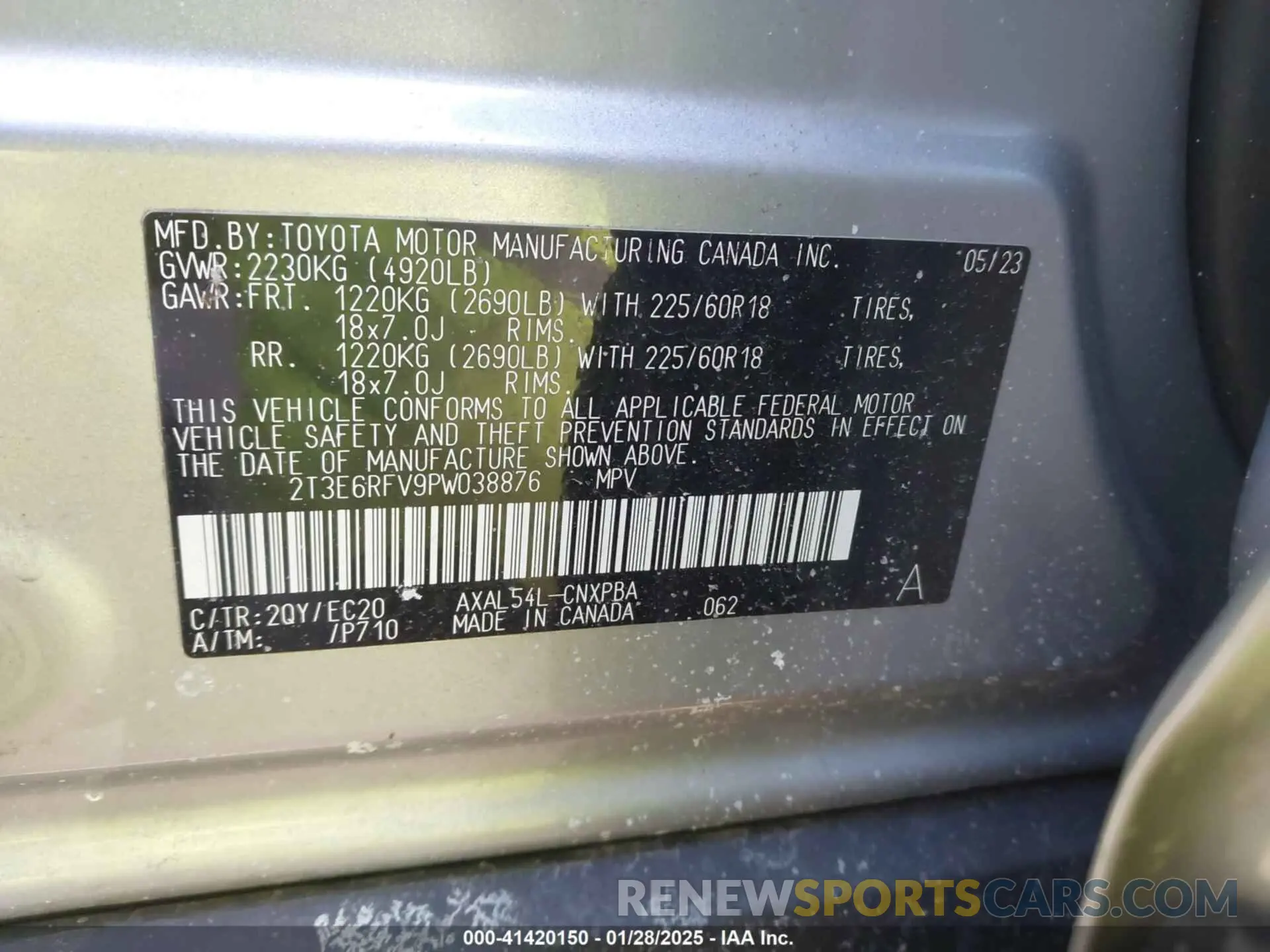 9 Photograph of a damaged car 2T3E6RFV9PW038876 TOYOTA RAV4 HYBRID 2023