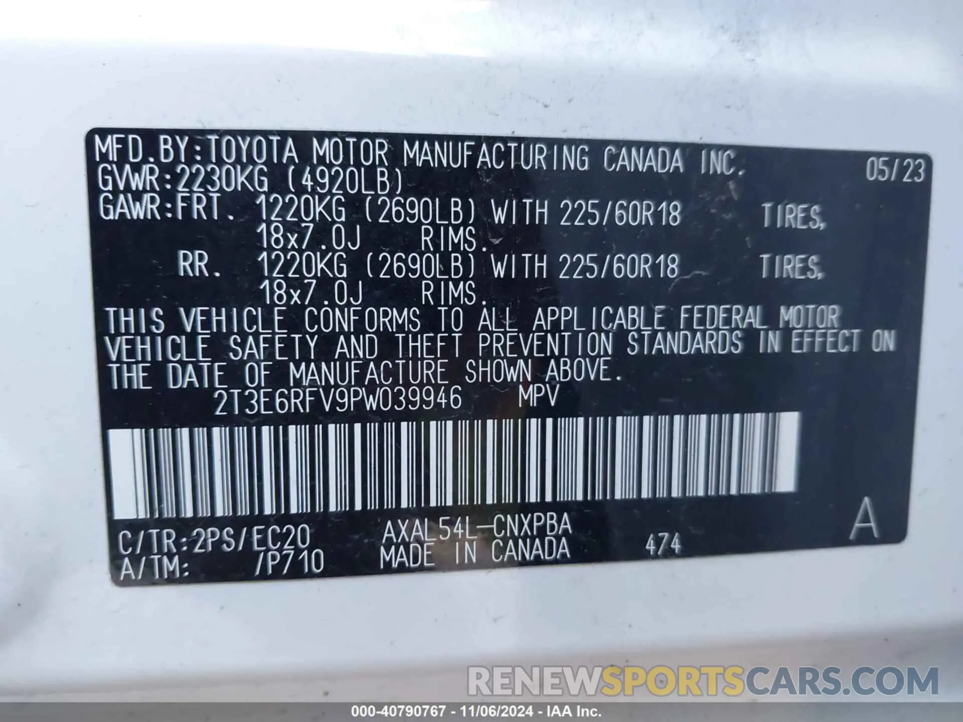 9 Photograph of a damaged car 2T3E6RFV9PW039946 TOYOTA RAV4 HYBRID 2023