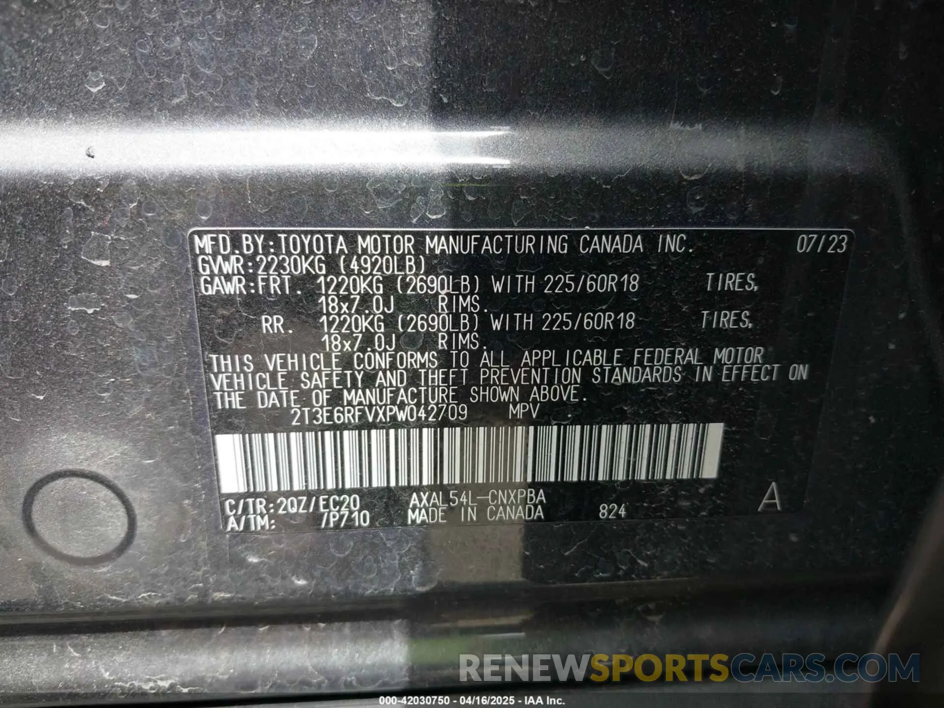 9 Photograph of a damaged car 2T3E6RFVXPW042709 TOYOTA RAV4 HYBRID 2023