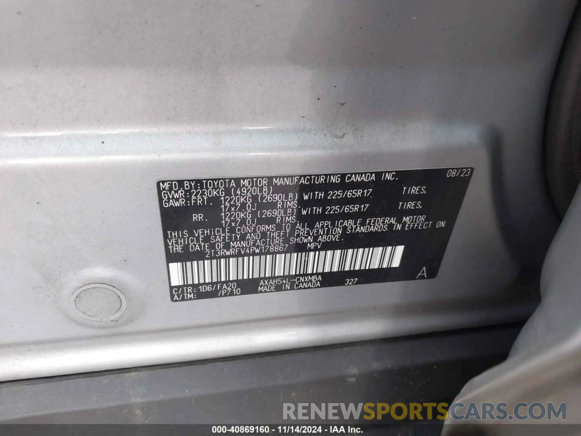 9 Photograph of a damaged car 2T3RWRFV4PW178867 TOYOTA RAV4 HYBRID 2023