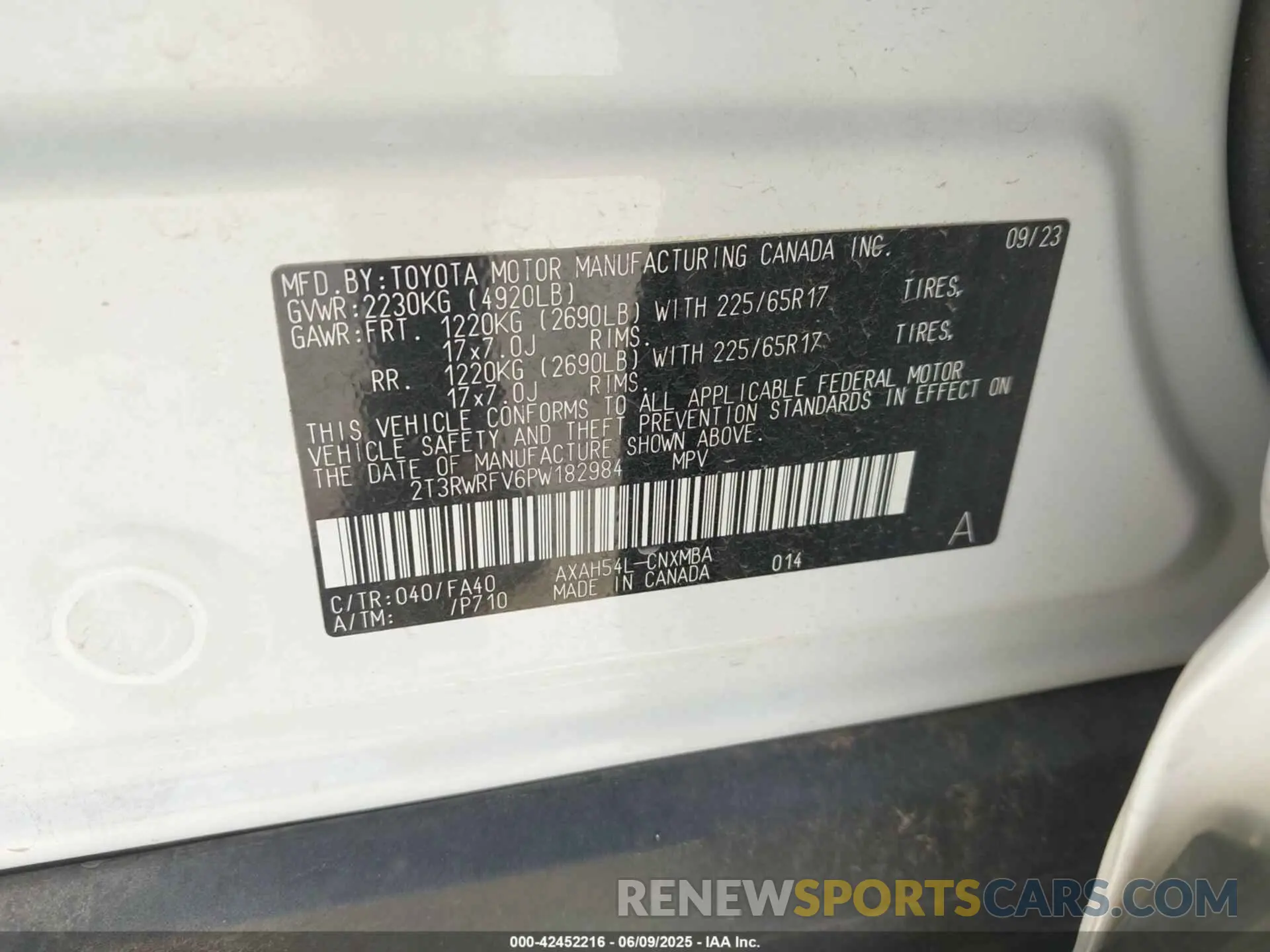 9 Photograph of a damaged car 2T3RWRFV6PW182984 TOYOTA RAV4 HYBRID 2023